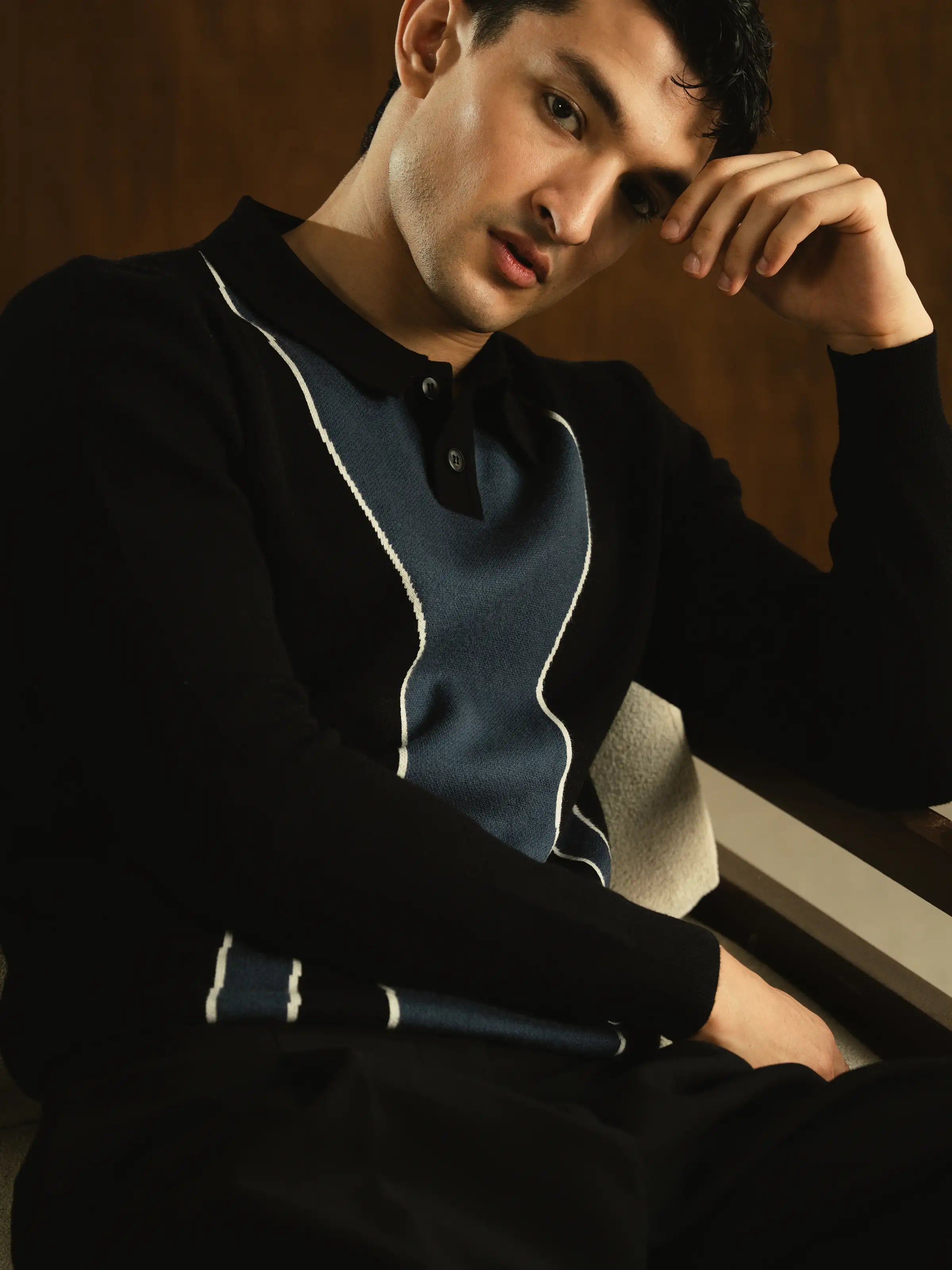 Knitted Sweater Polo- FMTSWT5-010