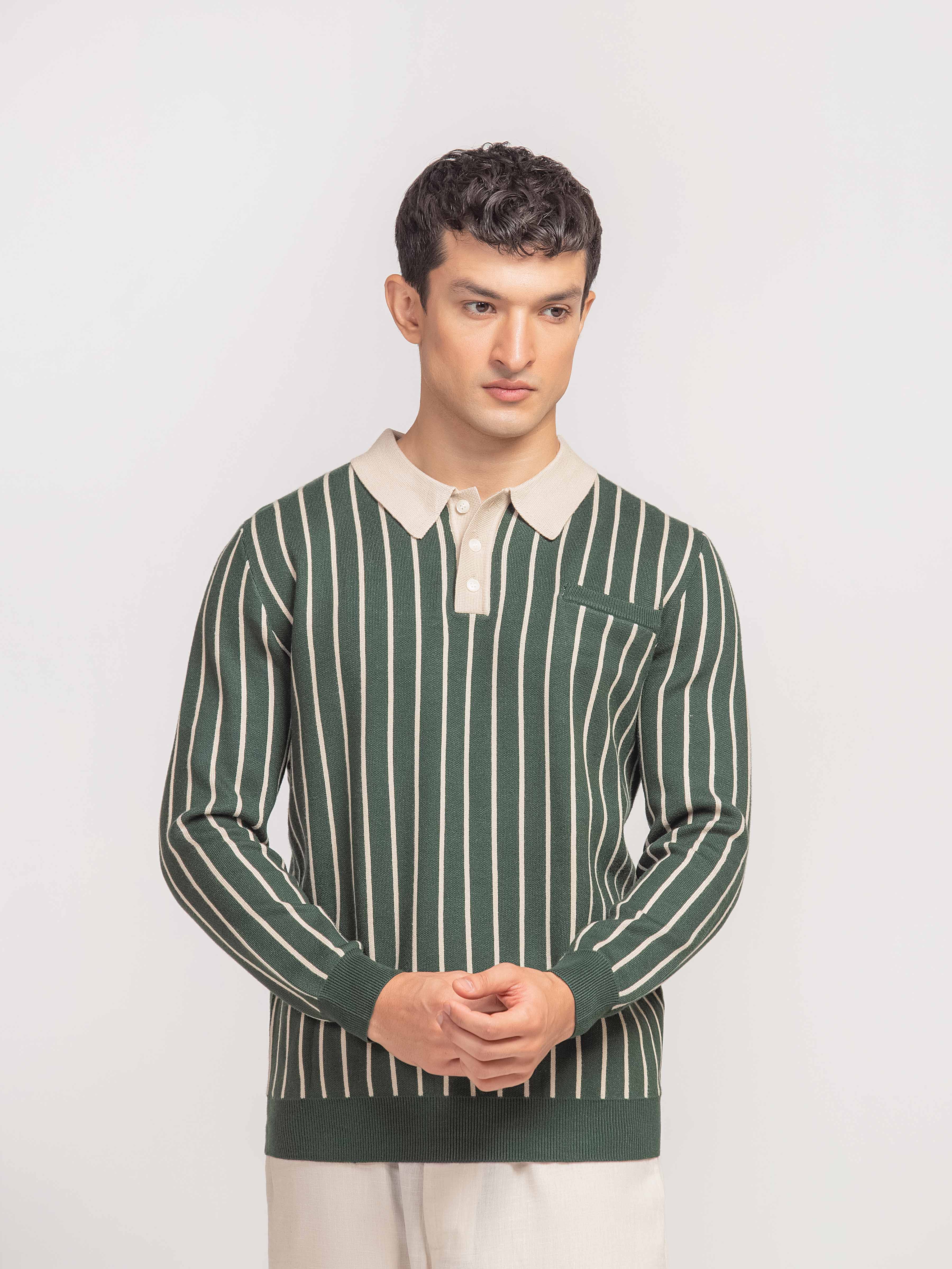 Contrast Collar Sweater Polo - FMTSWT5-012