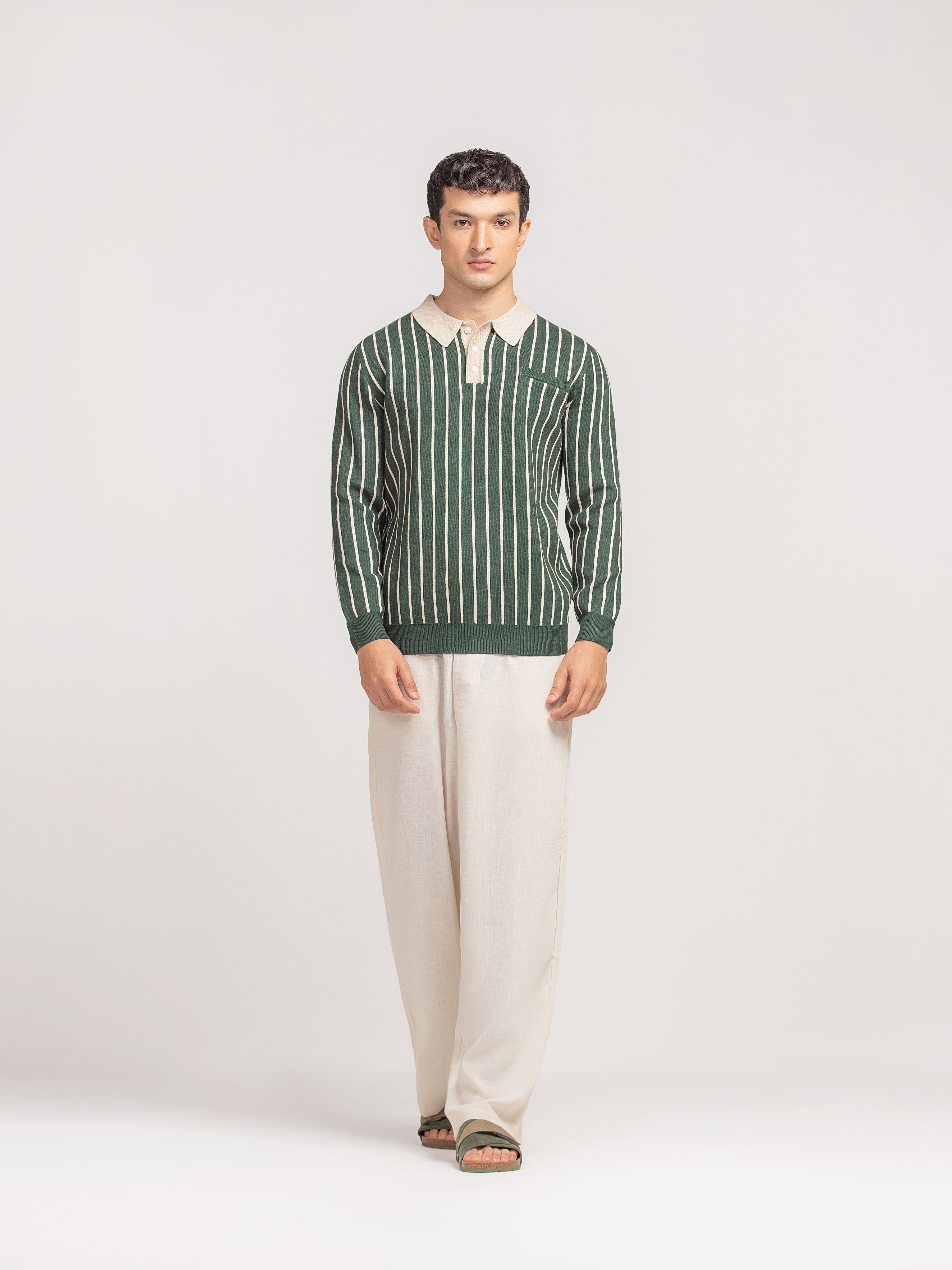 Contrast Collar Sweater Polo - FMTSWT5-012
