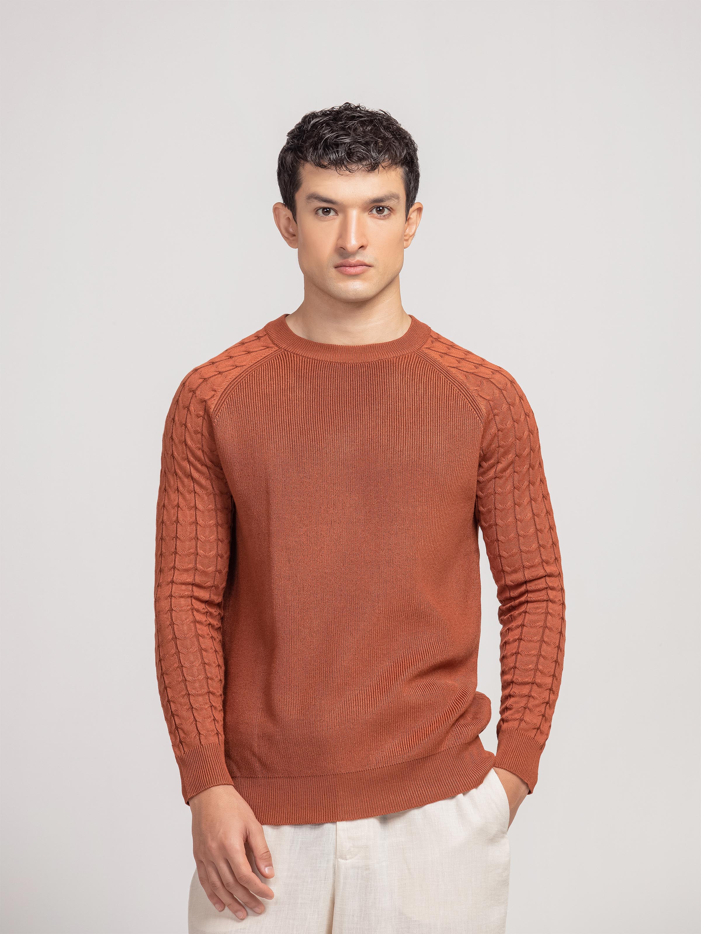 Textured Knit Sweater - FMTSWT5-016