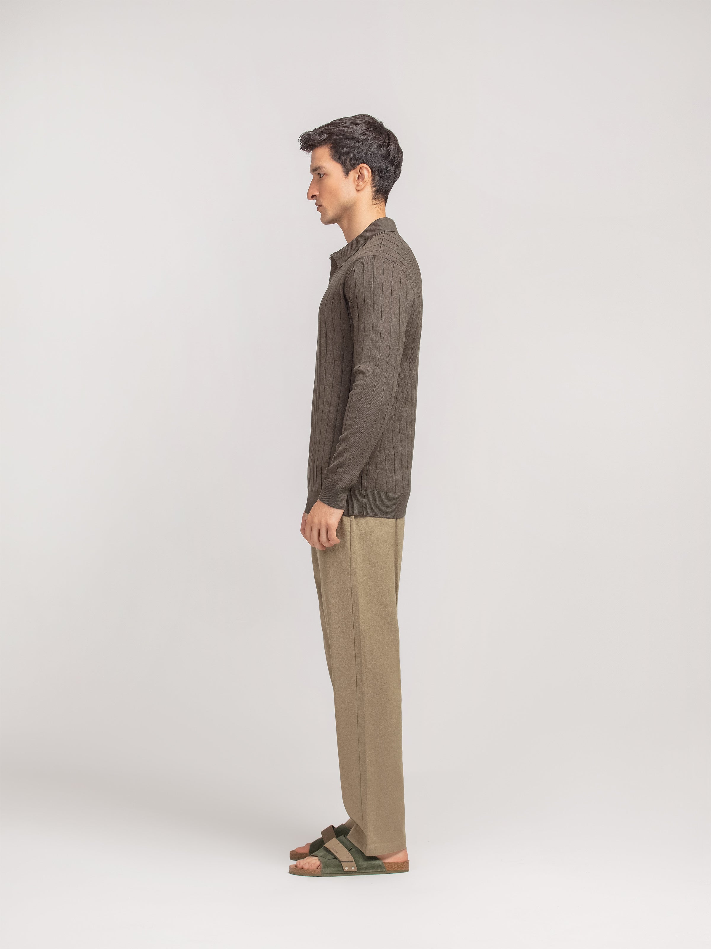 Drop Needle Johnny Collar Sweater - FMTSWT5-019