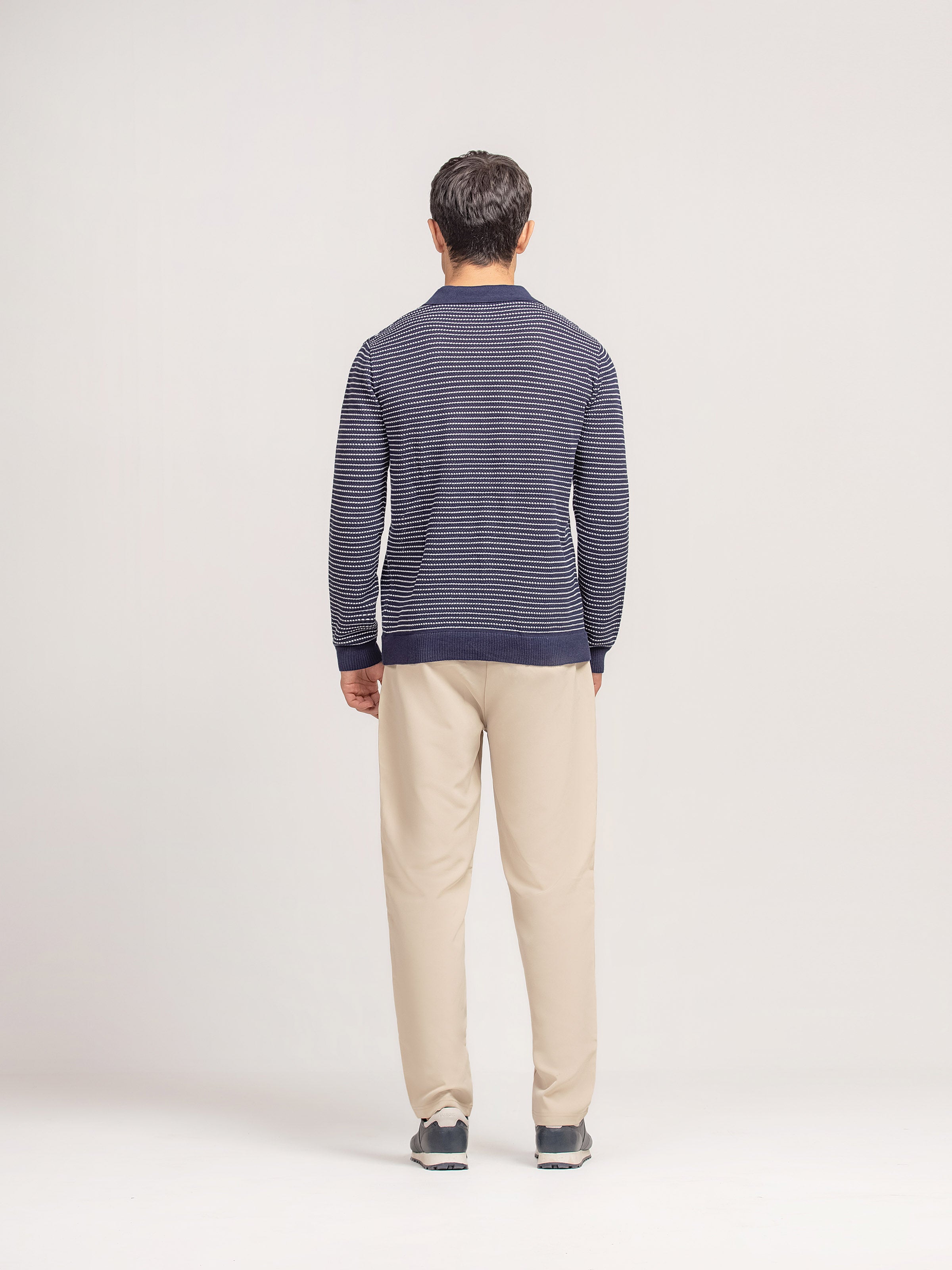 Striped Knitted Sweater Polo - FMTSWT5-020