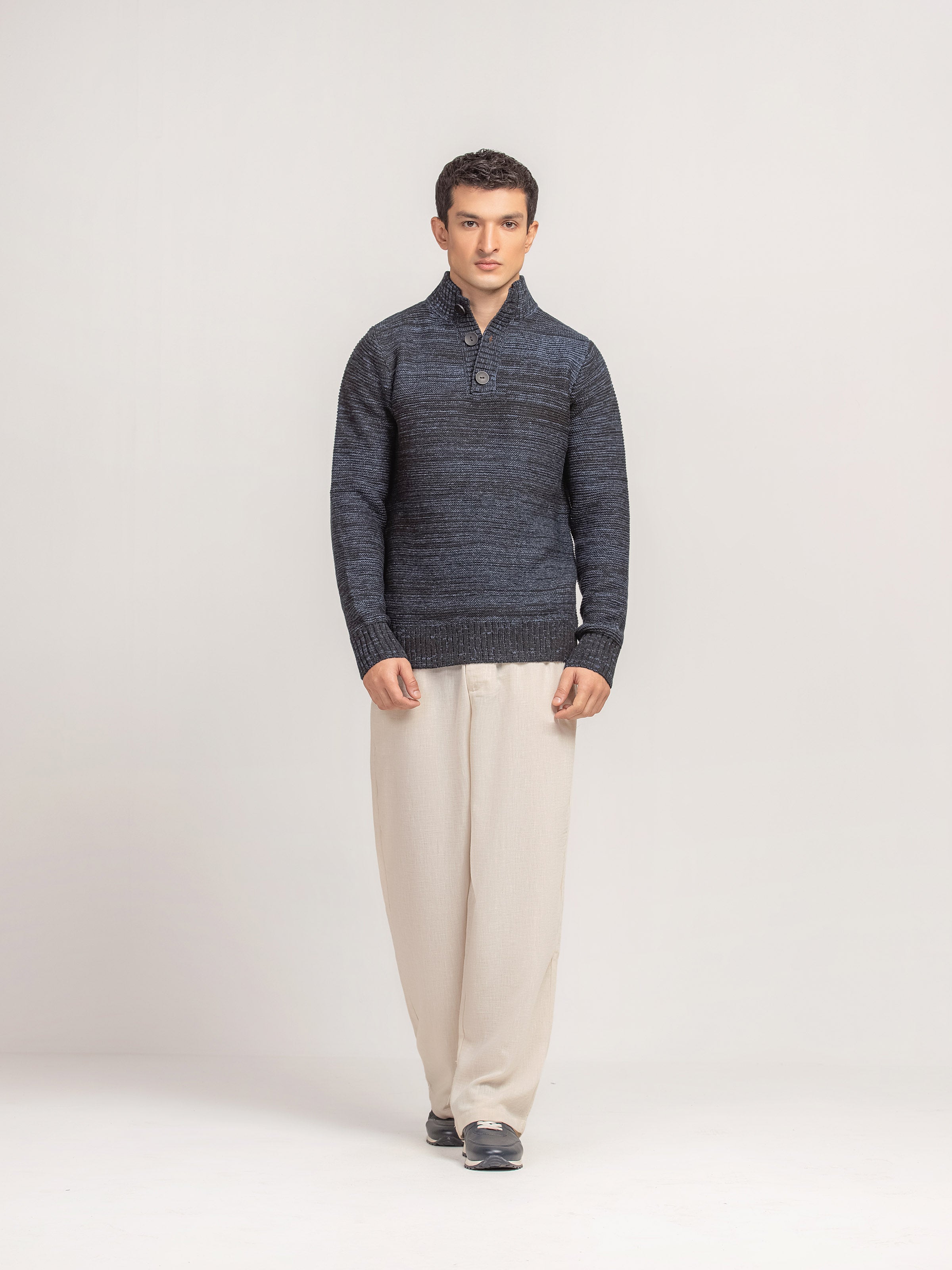 Mock Neck Knitted Sweater - FMTSWT5-021