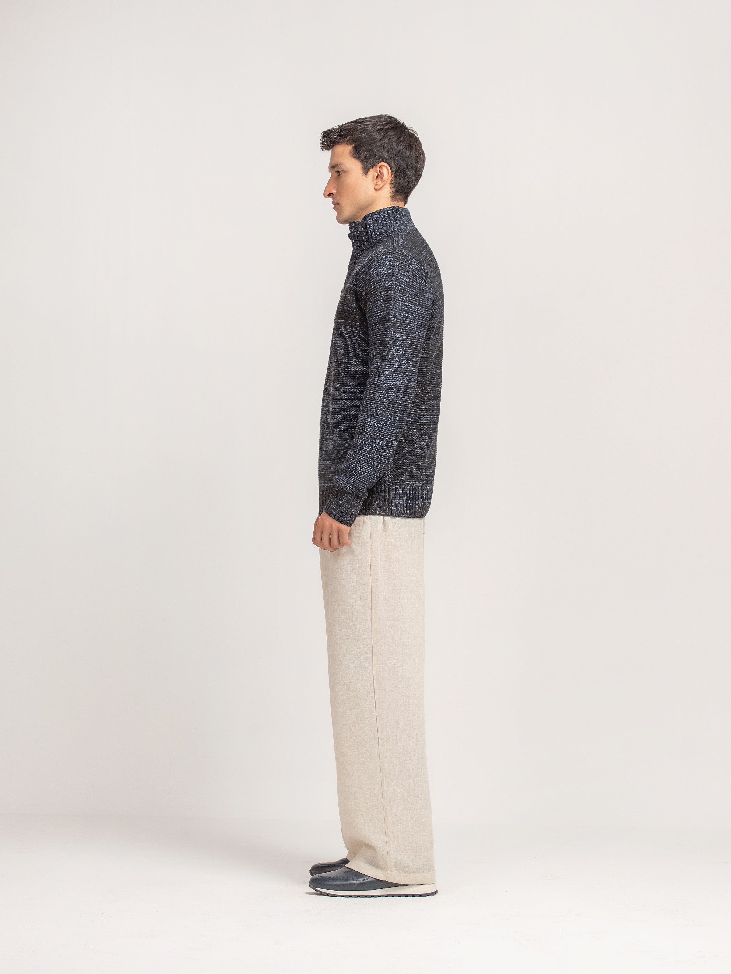 Mock Neck Knitted Sweater - FMTSWT5-021