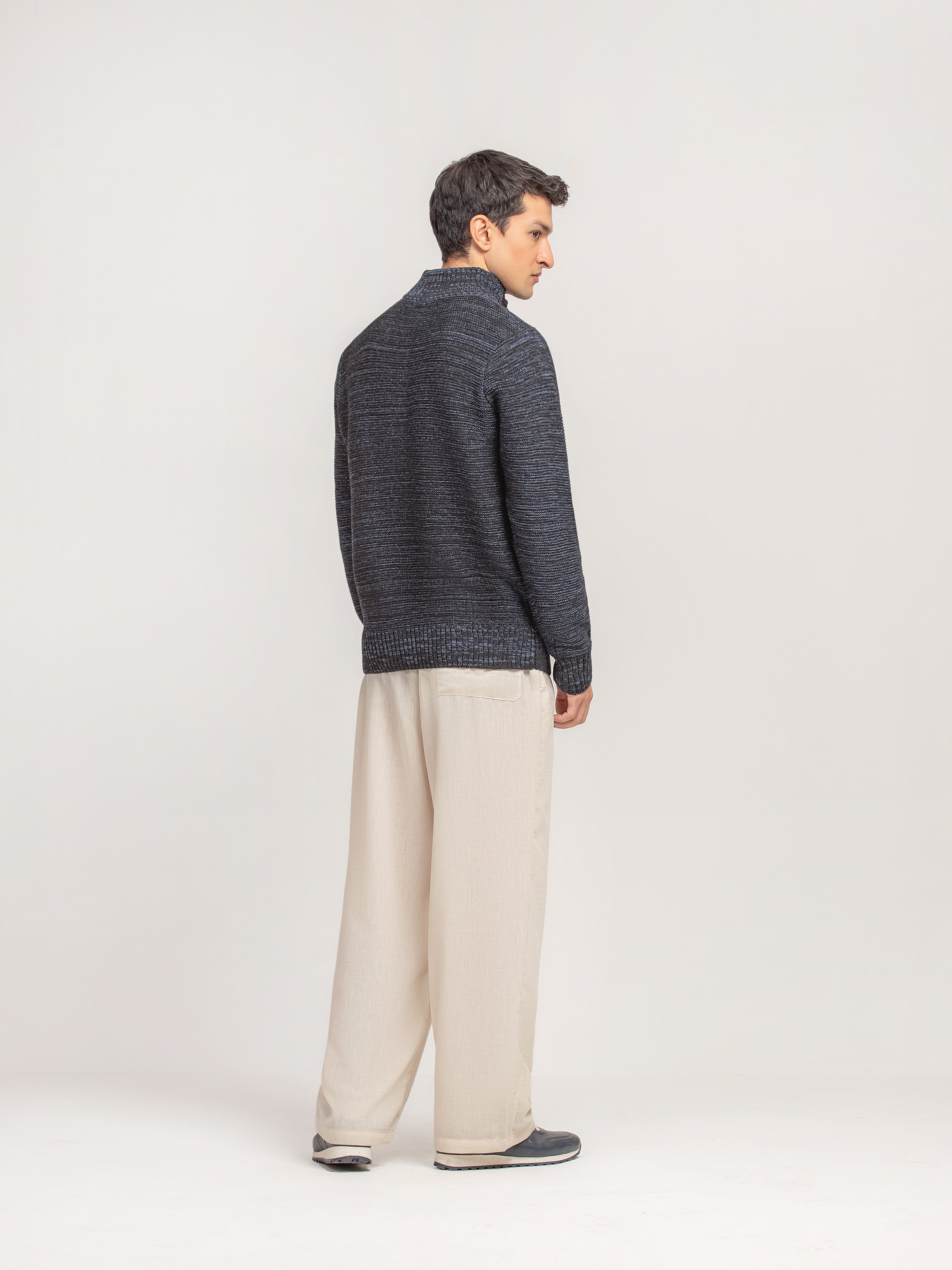 Mock Neck Knitted Sweater - FMTSWT5-021