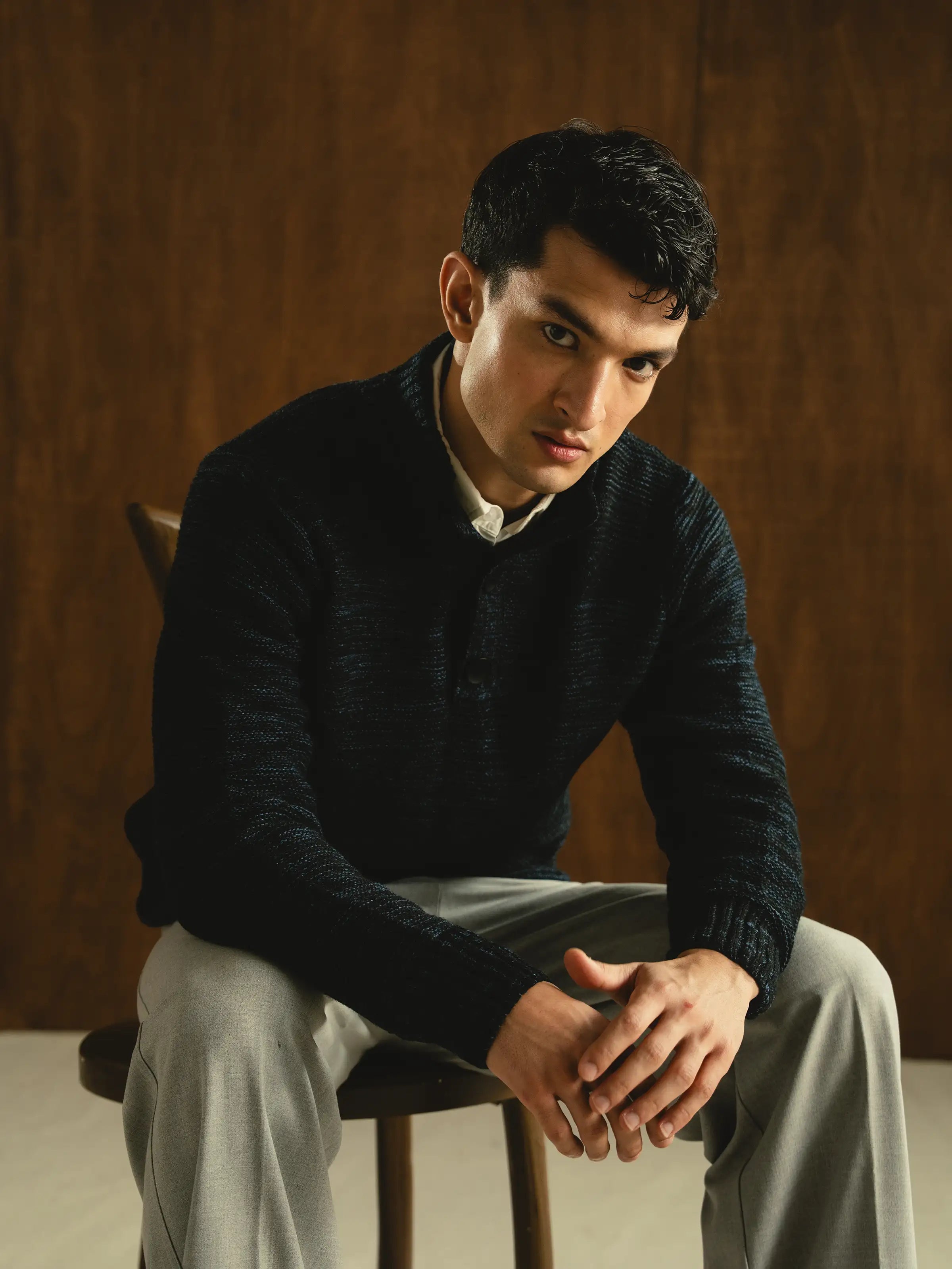 Mock Neck Knitted Sweater - FMTSWT5-021