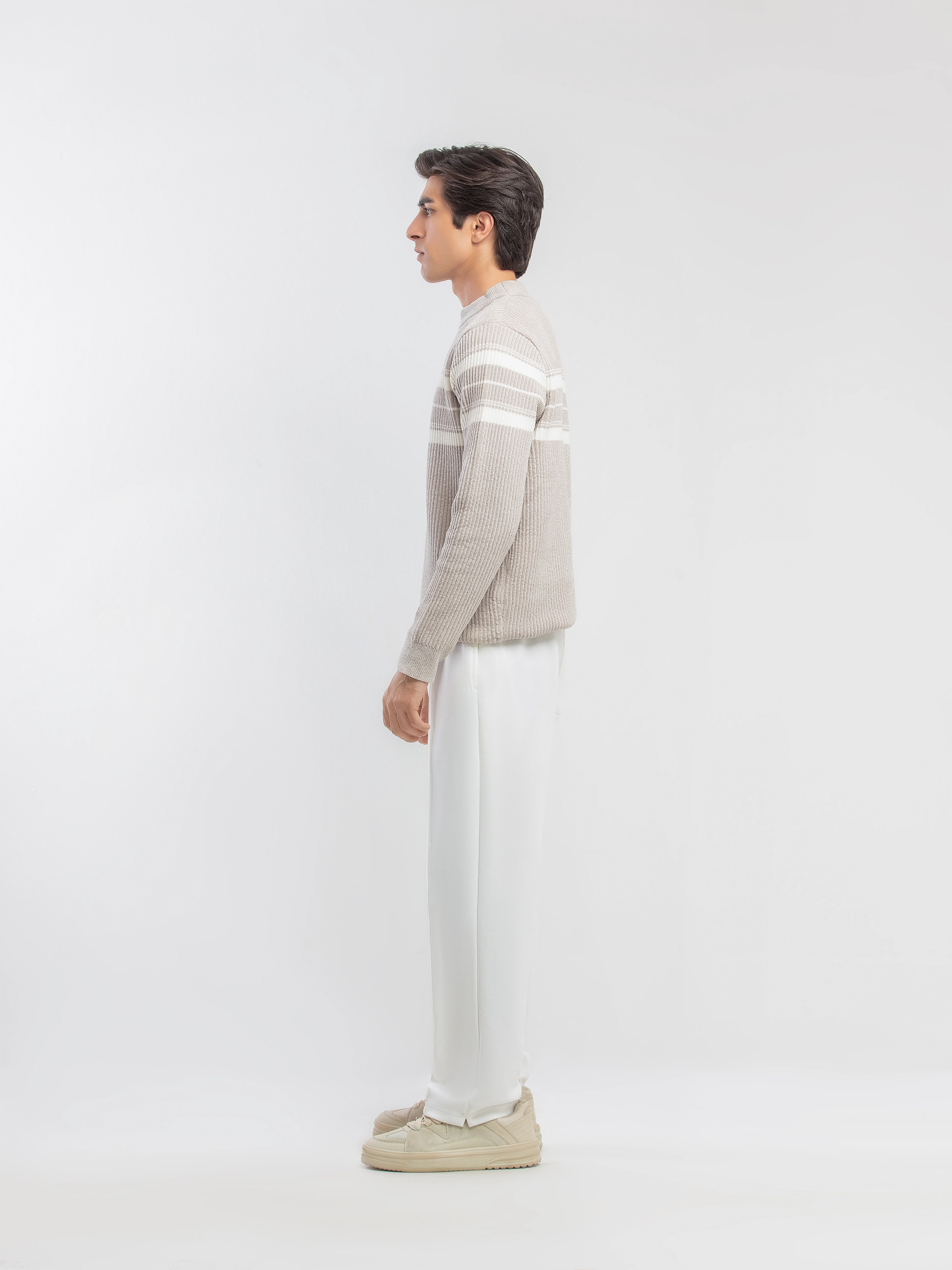 Striped Knitted Sweater - FMTSWT5-032