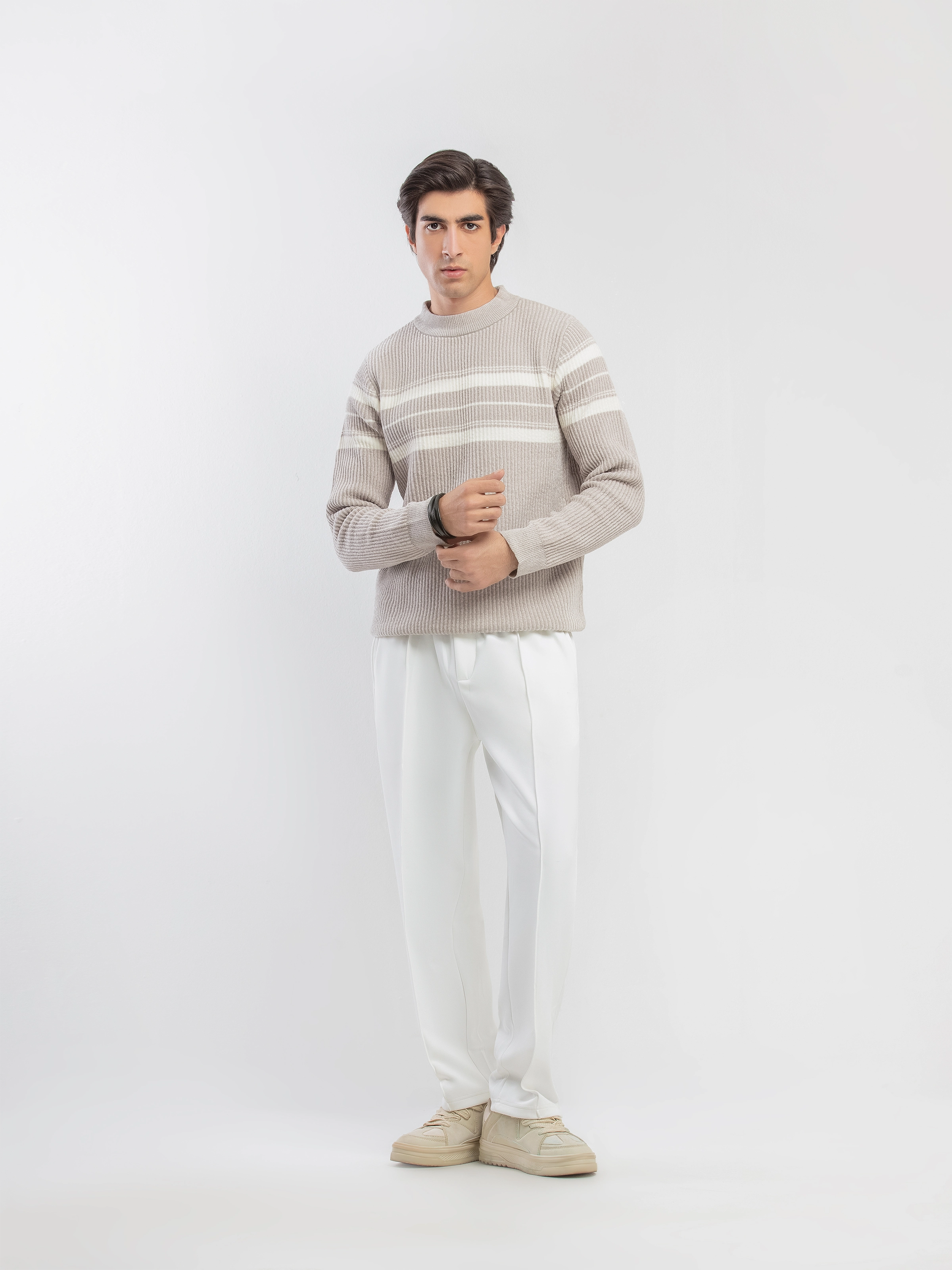 Striped Knitted Sweater - FMTSWT5-032