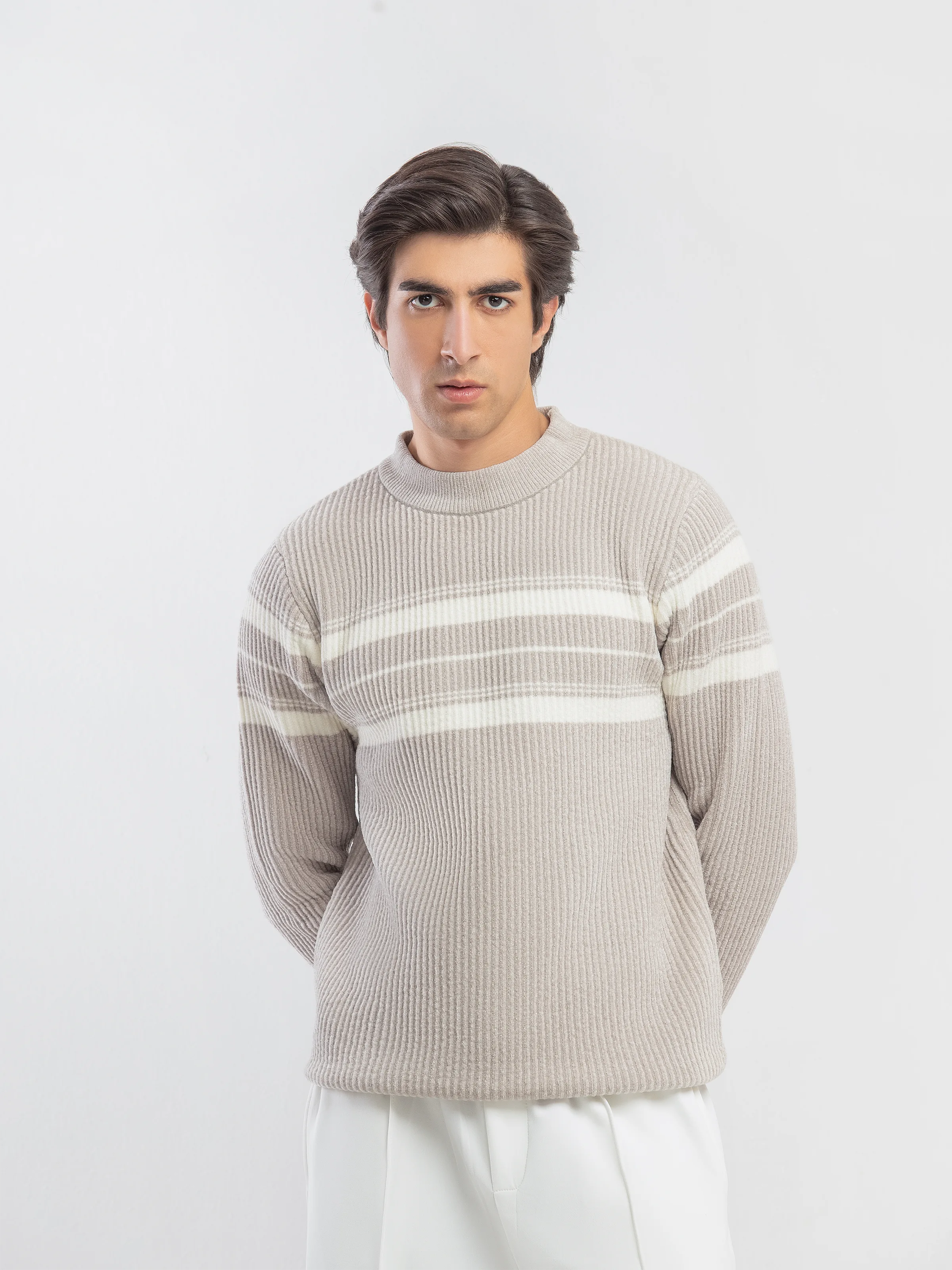 Striped Knitted Sweater - FMTSWT5-032