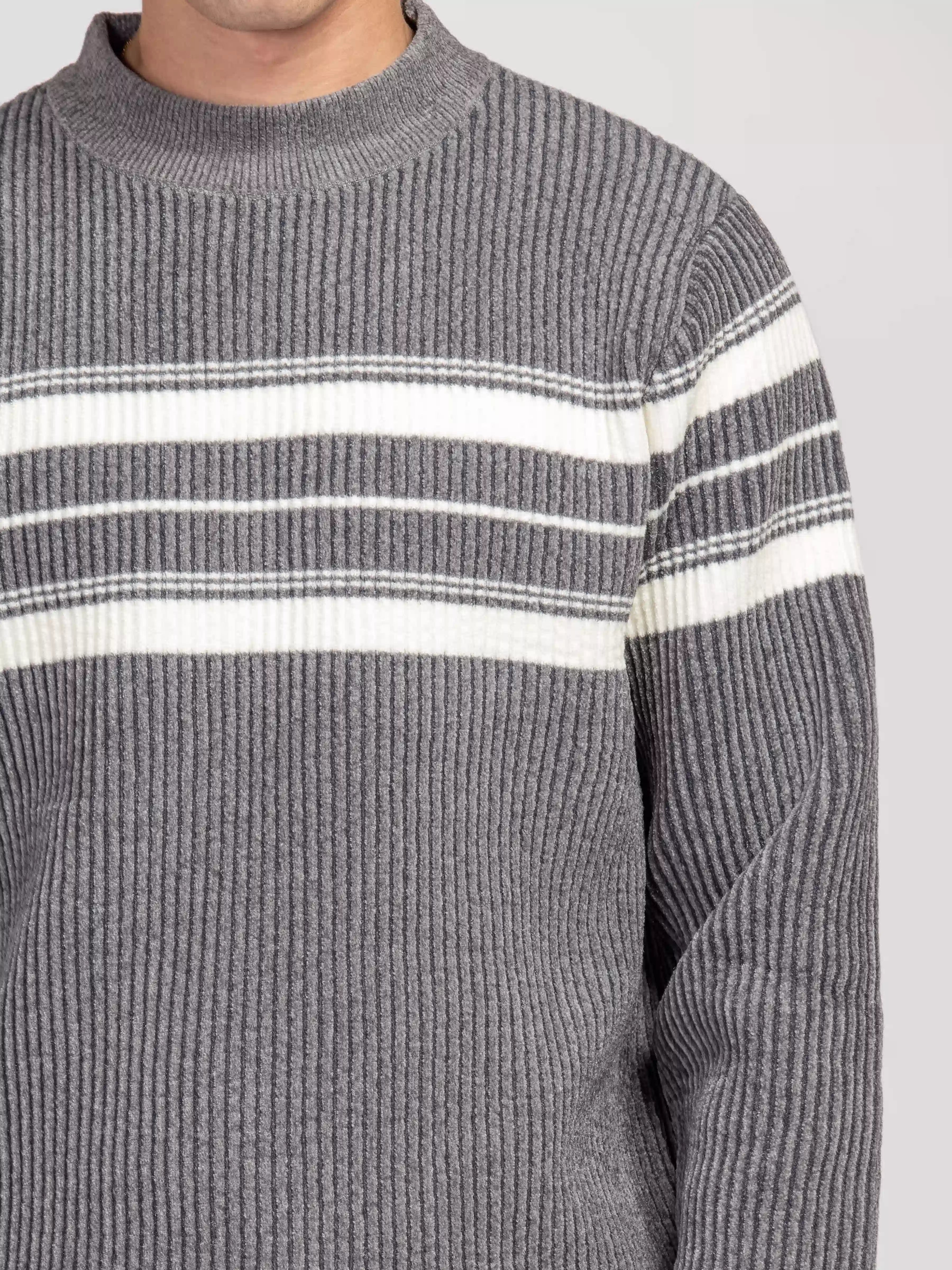 Striped Knitted Sweater - FMTSWT5-033