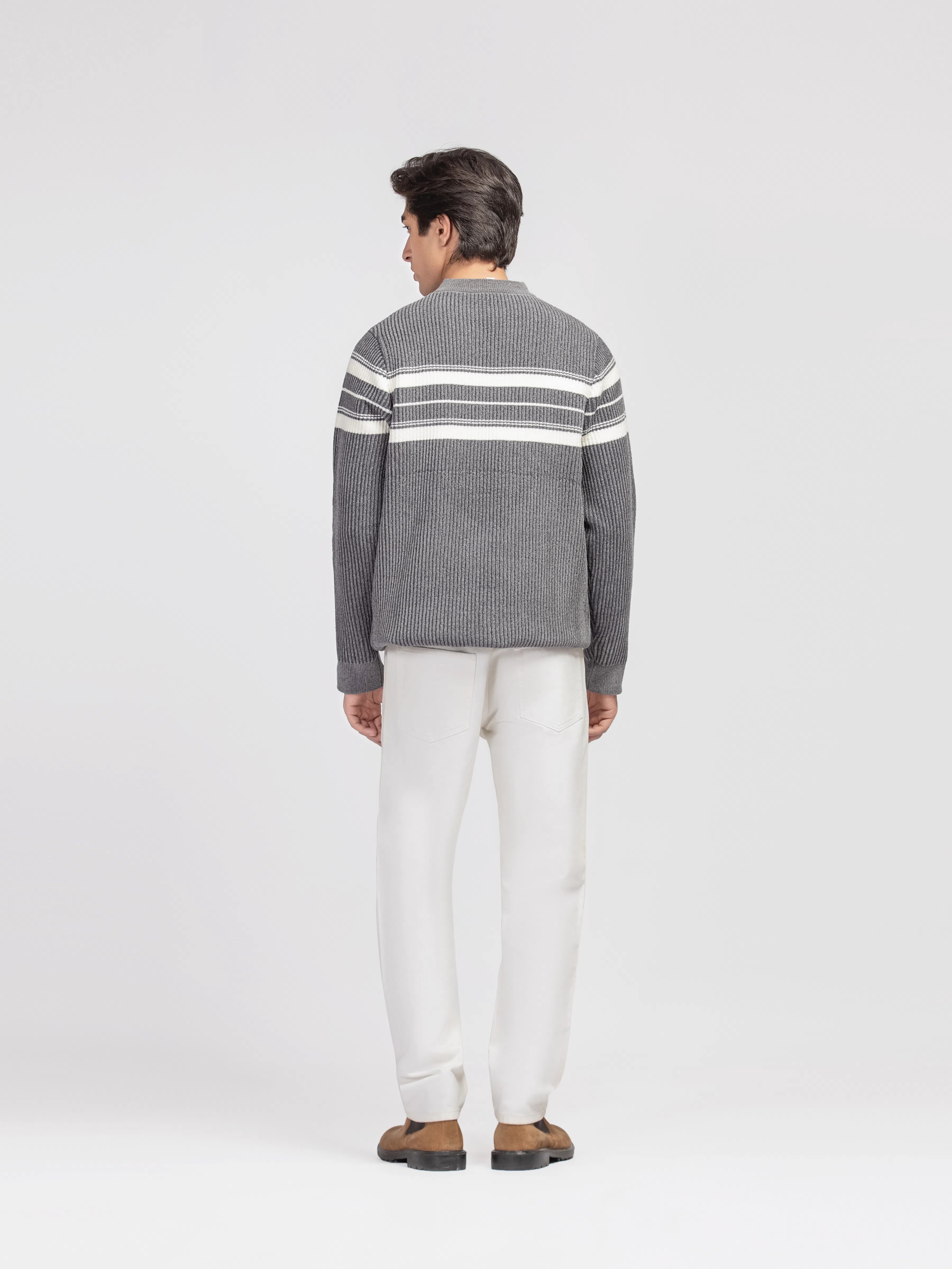 Striped Knitted Sweater - FMTSWT5-033