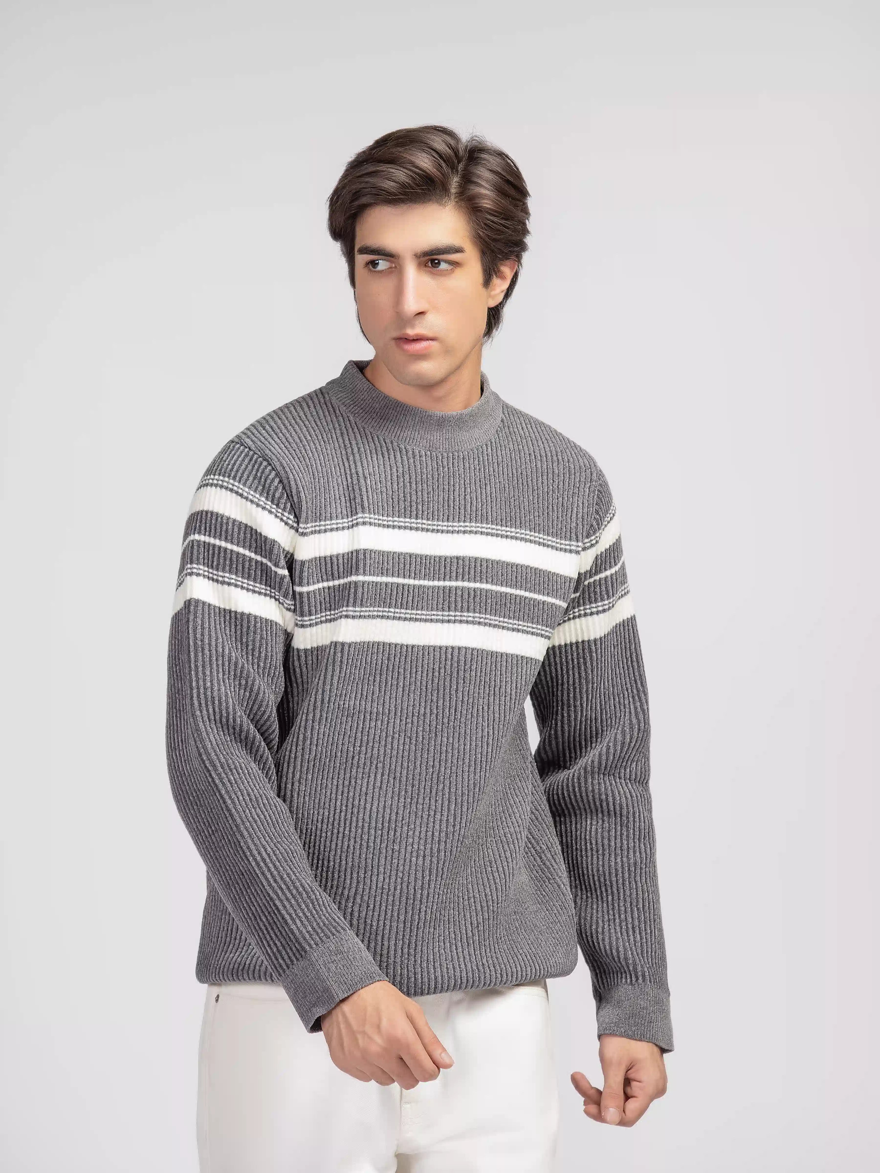 Striped Knitted Sweater - FMTSWT5-033