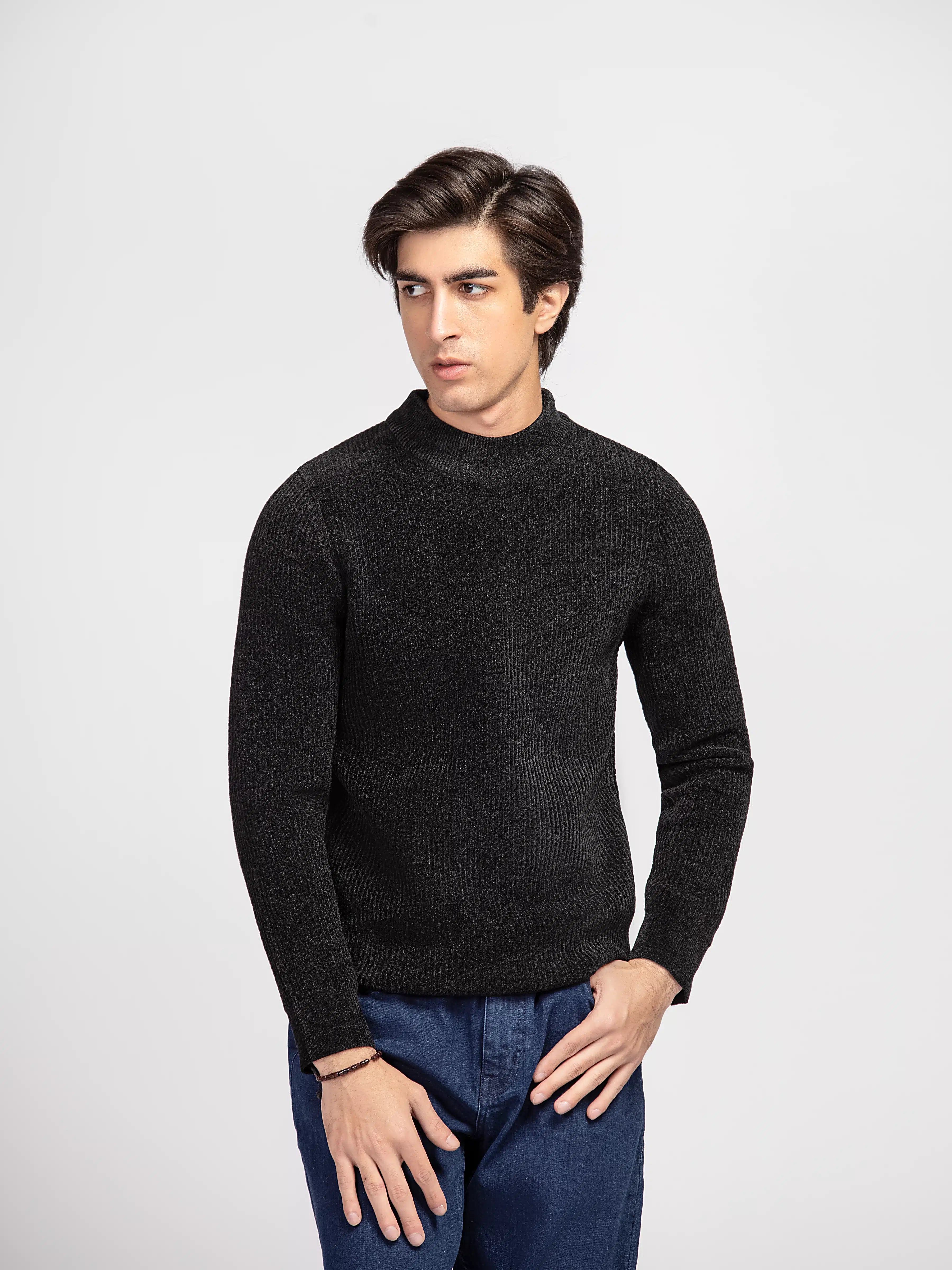 Mock Neck Tencel Sweater - FMTSWT5-034