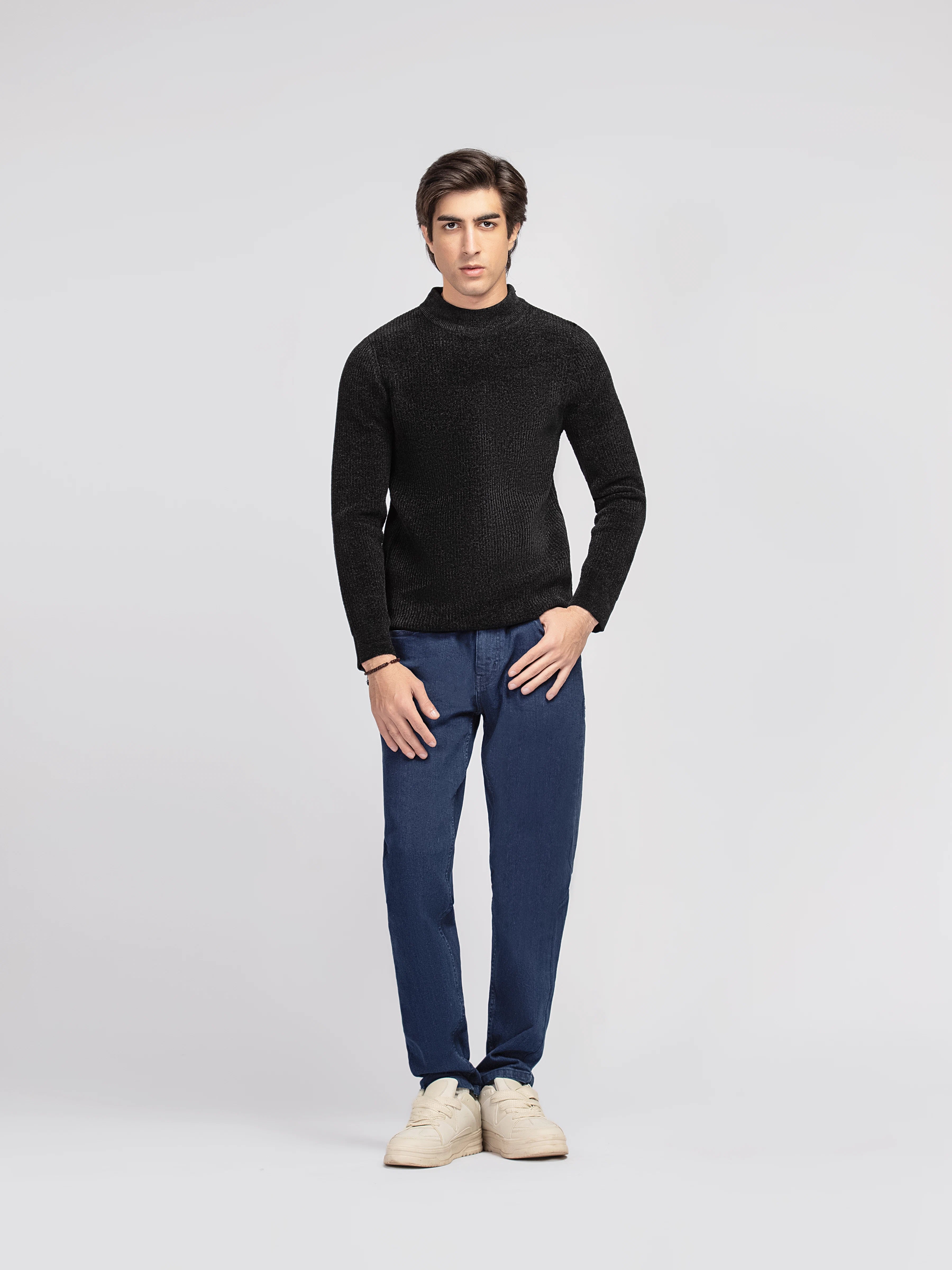 Mock Neck Tencel Sweater - FMTSWT5-034