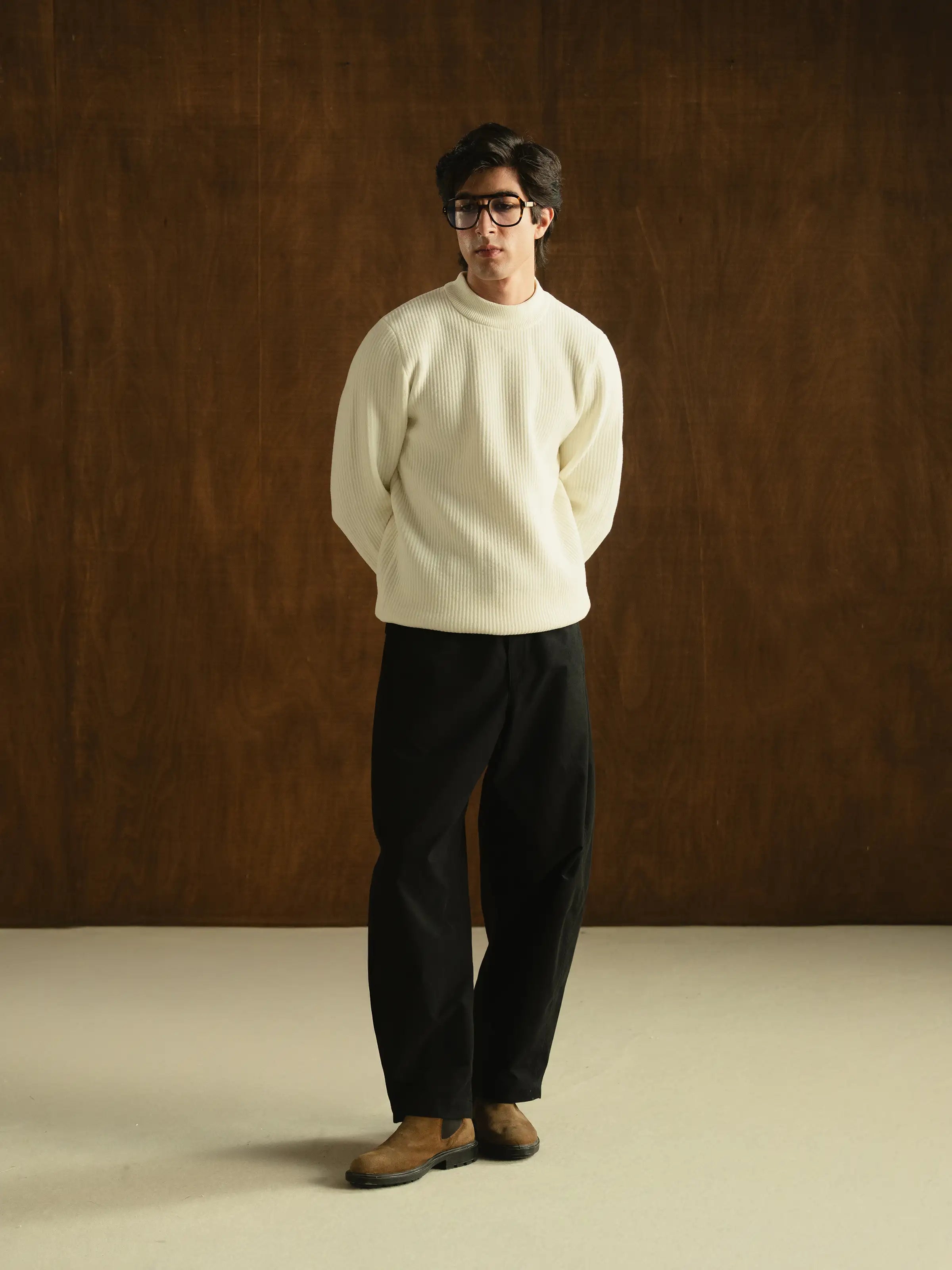 Mock Neck Tencel Sweater - FMTSWT5-035