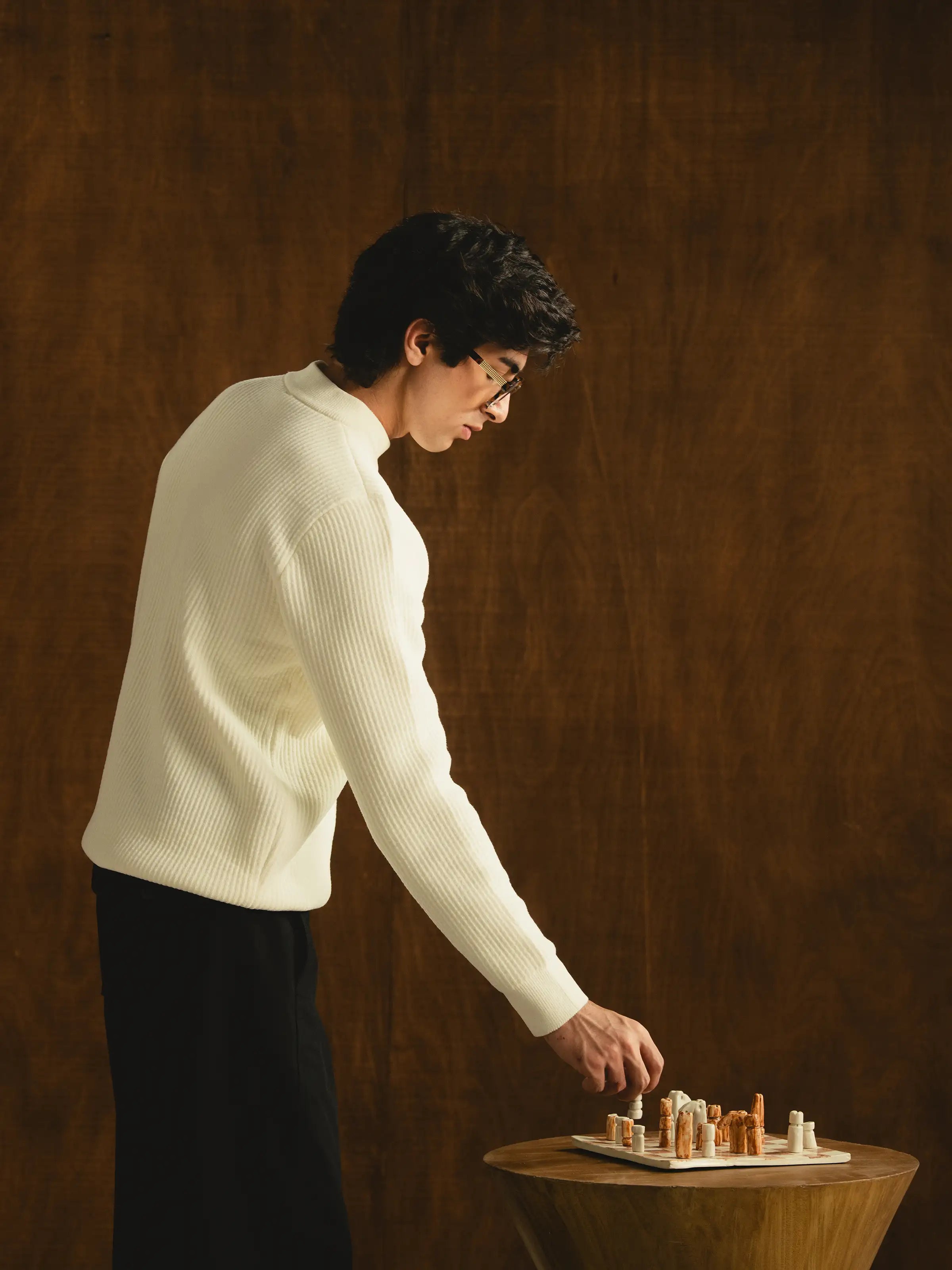 Mock Neck Tencel Sweater - FMTSWT5-035