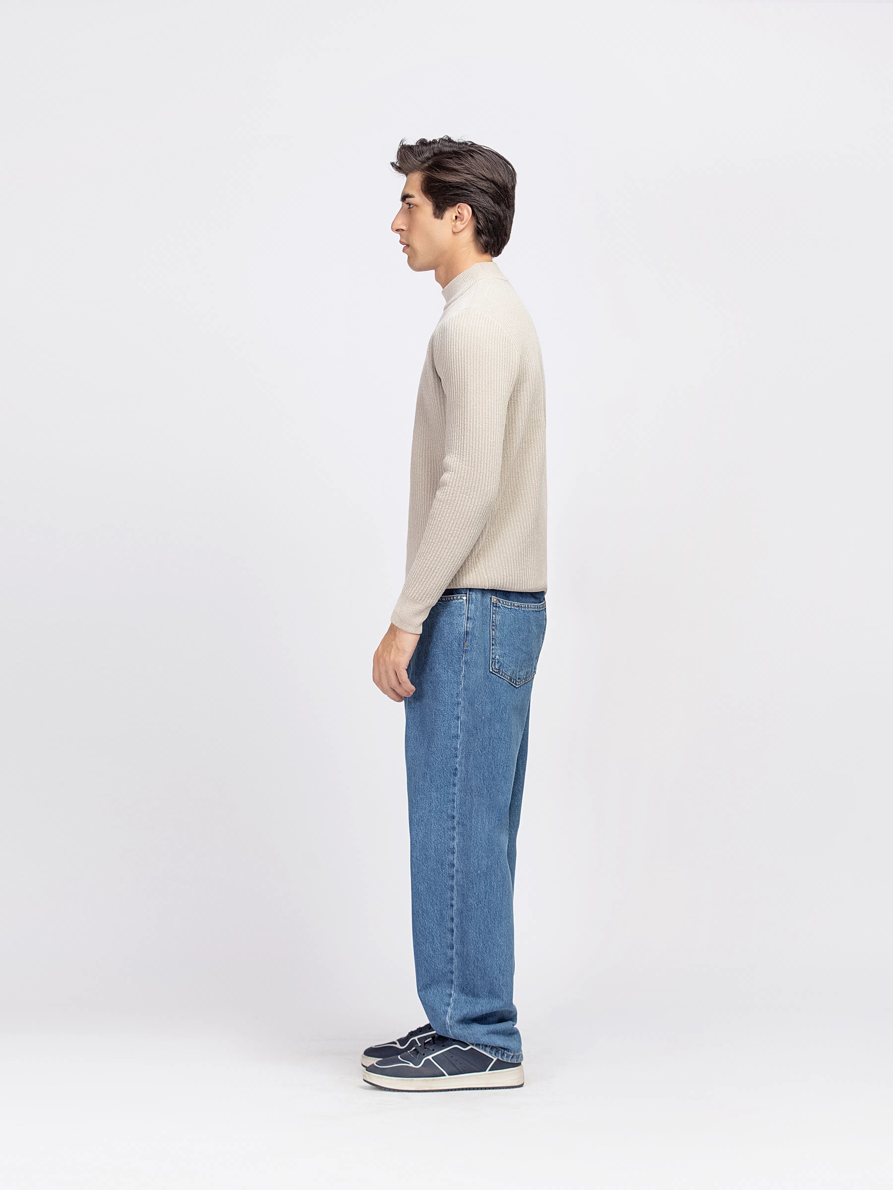 Mock Neck Tencel Sweater - FMTSWT5-036