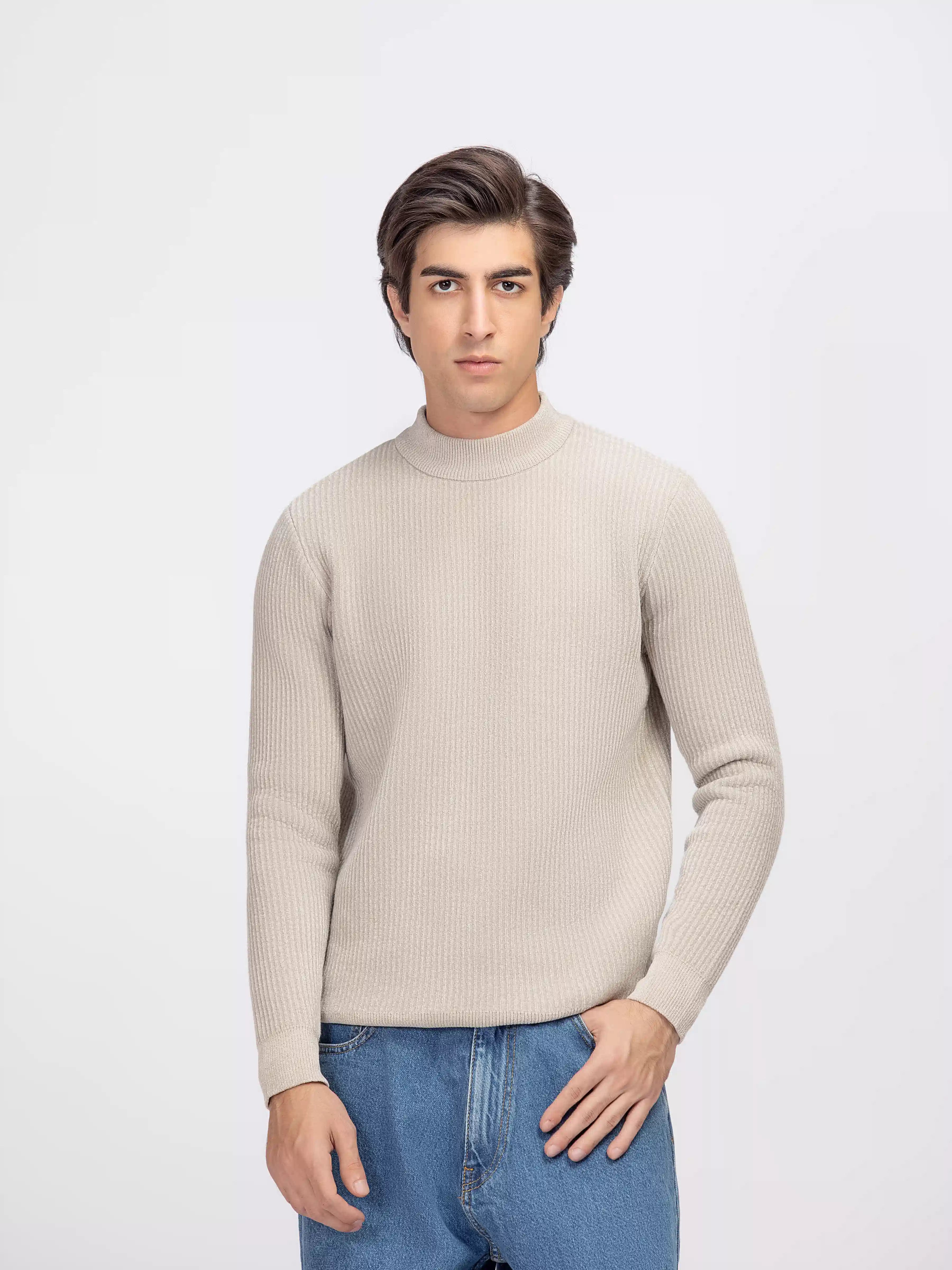 Mock Neck Tencel Sweater - FMTSWT5-036