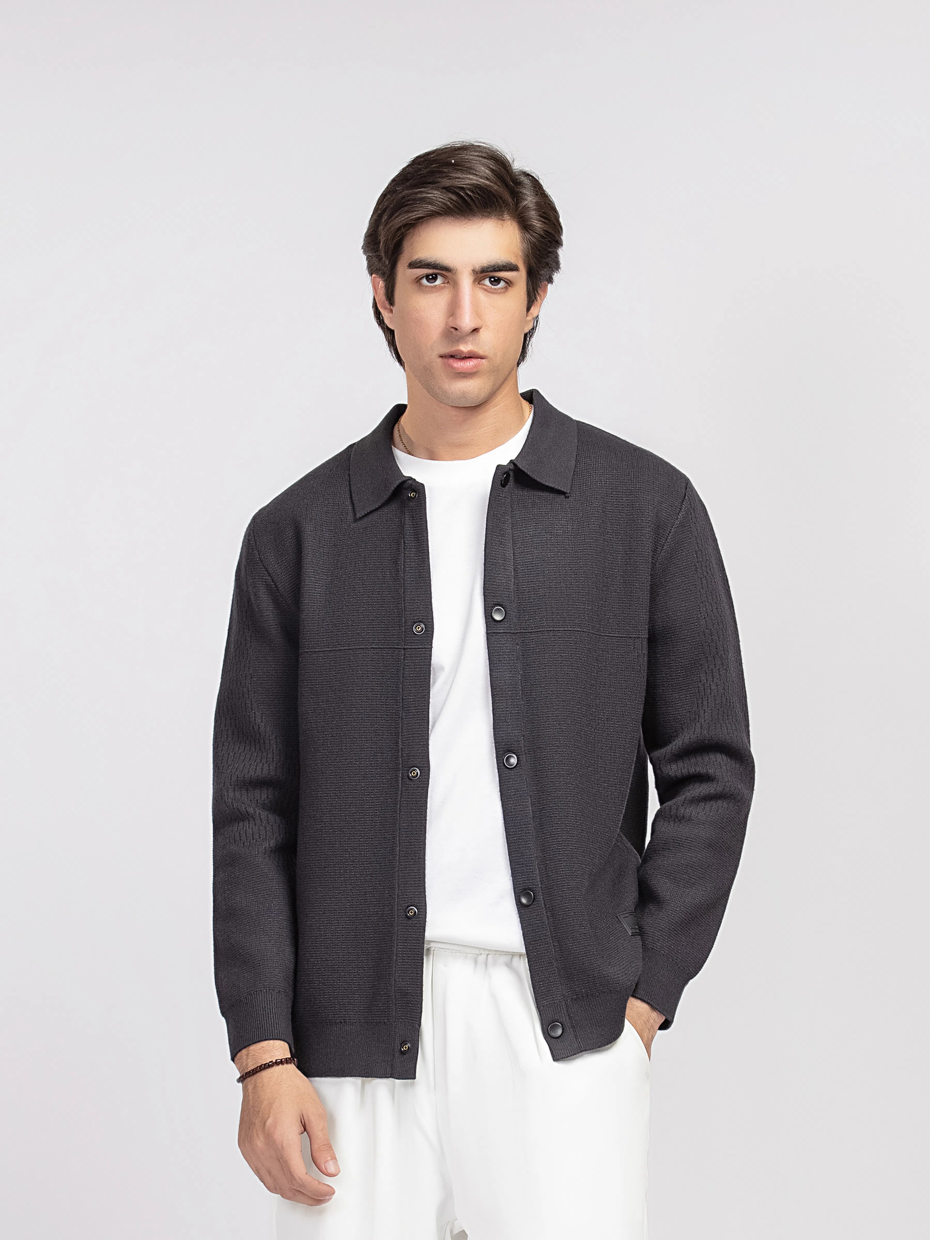 Shirt Collar Cardigan - FMTSWT5-037