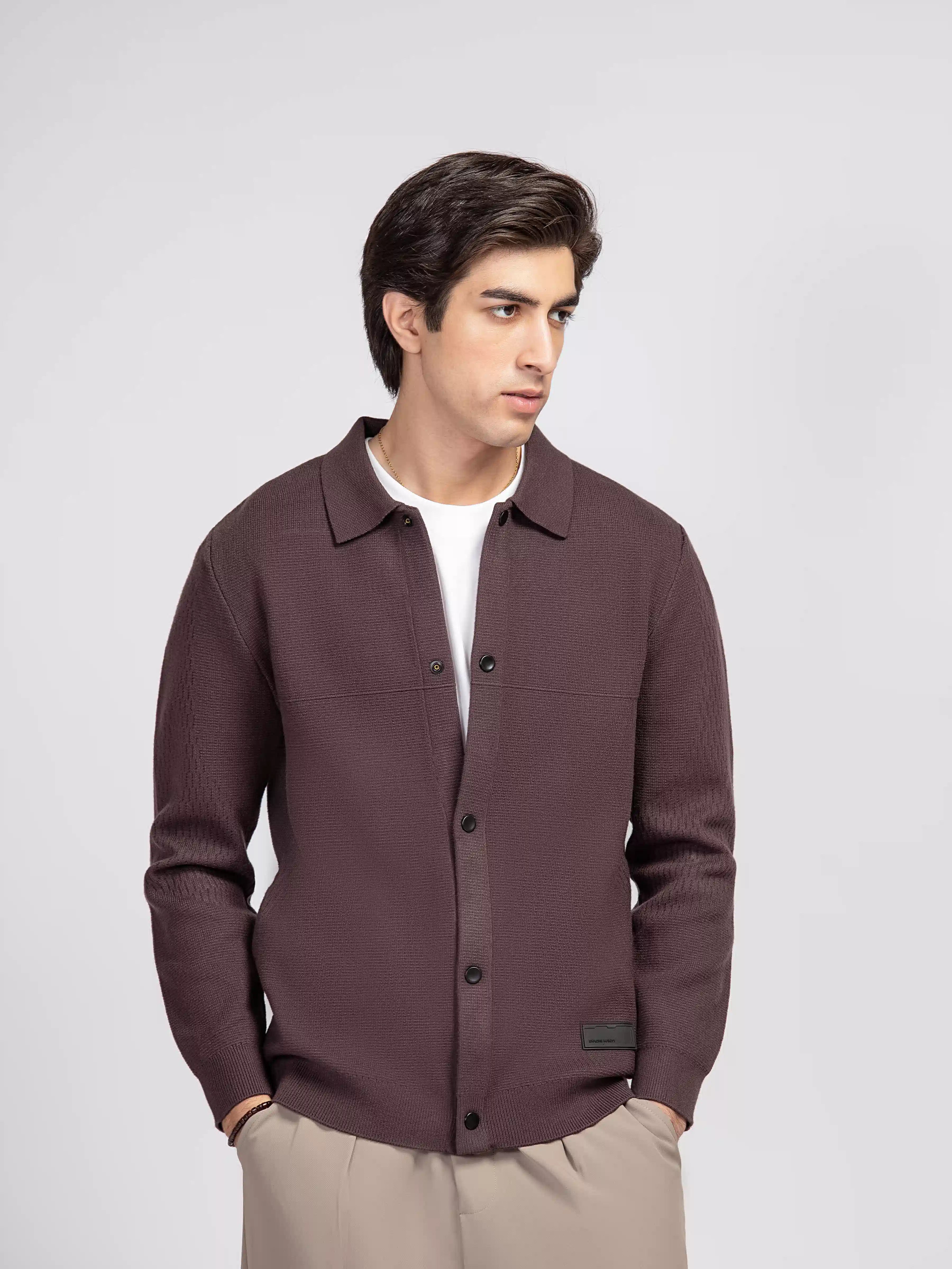 Shirt Collar Cardigan - FMTSWT5-038