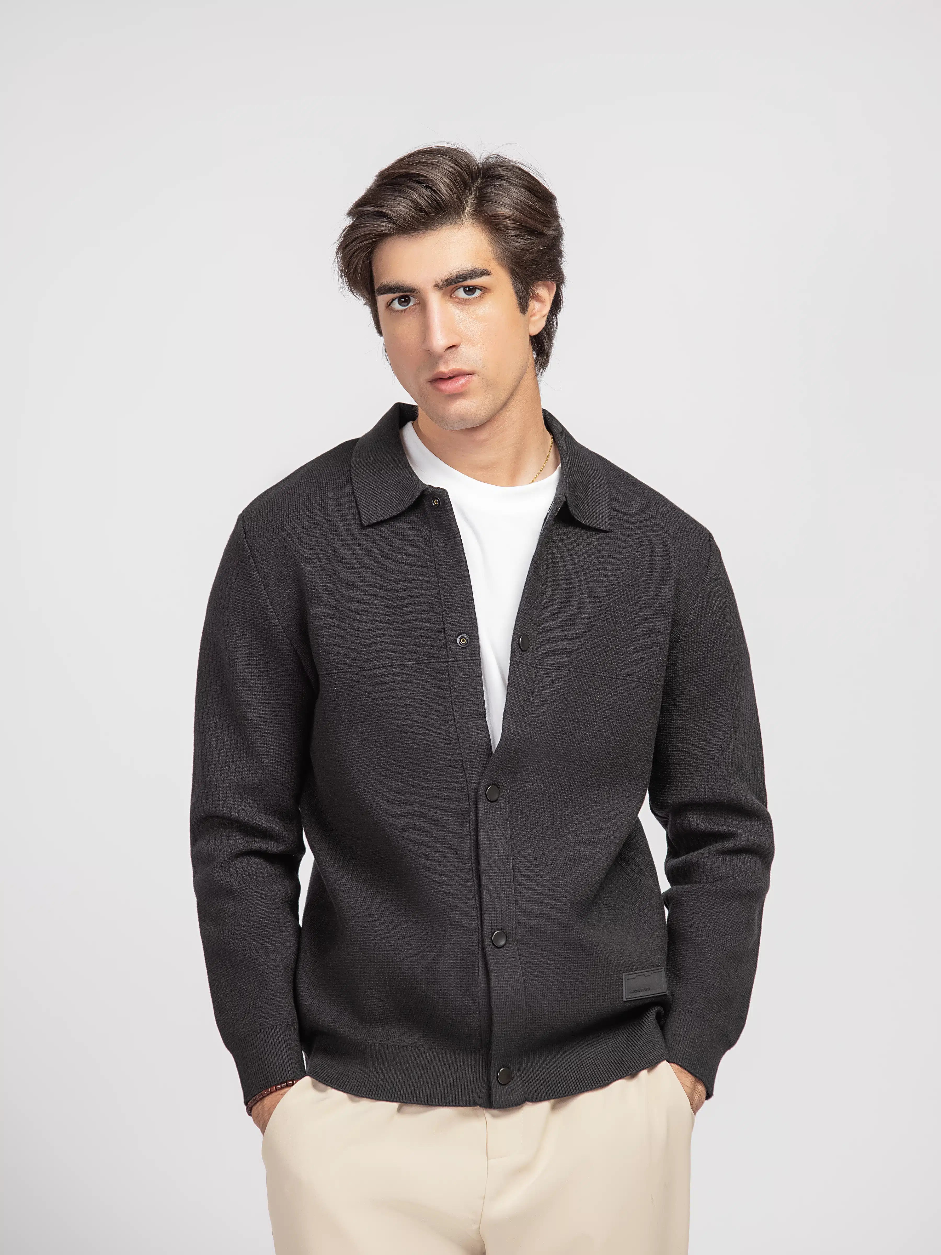 Shirt Collar Cardigan - FMTSWT5-039