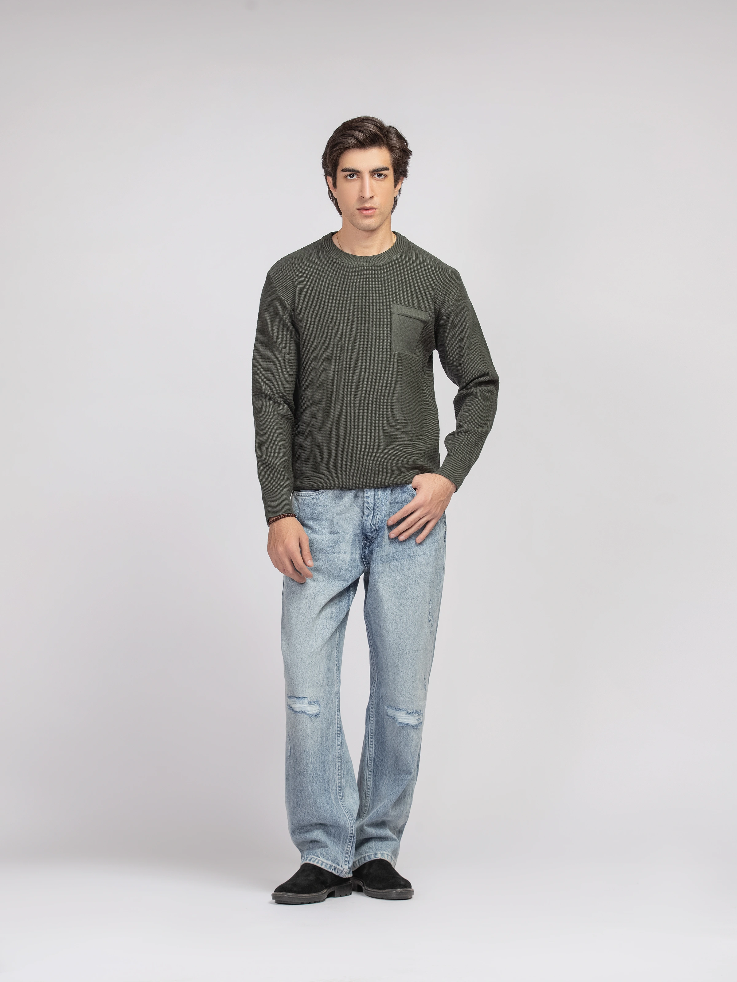 Waffle Knit Sweater - FMTSWT5-041