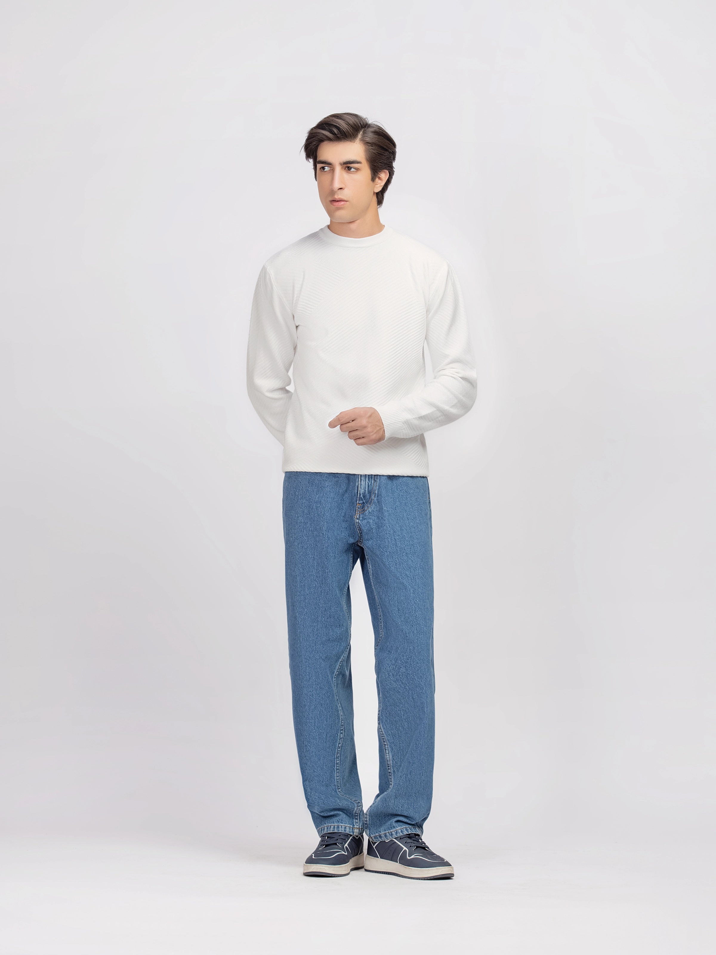 Textured Knitted Sweater - FMTSWT5-048