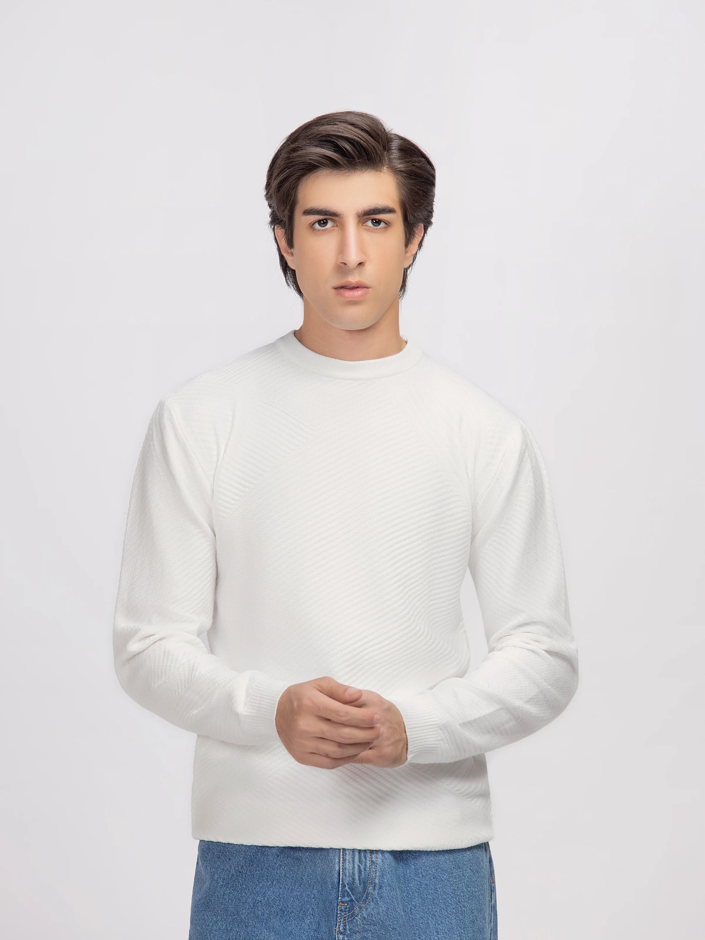 Textured Knitted Sweater - FMTSWT5-048