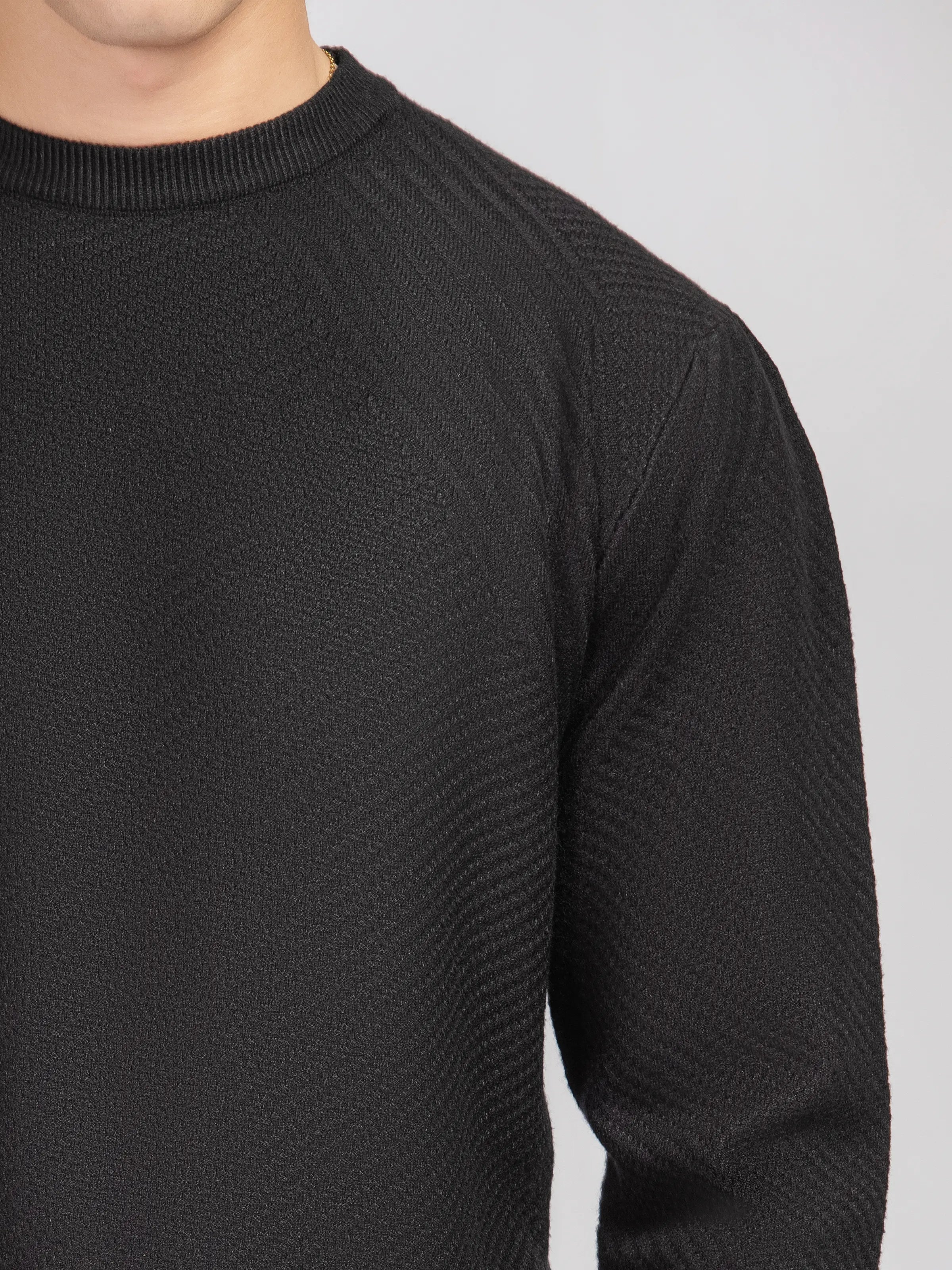 Textured Knitted Sweater - FMTSWT5-049