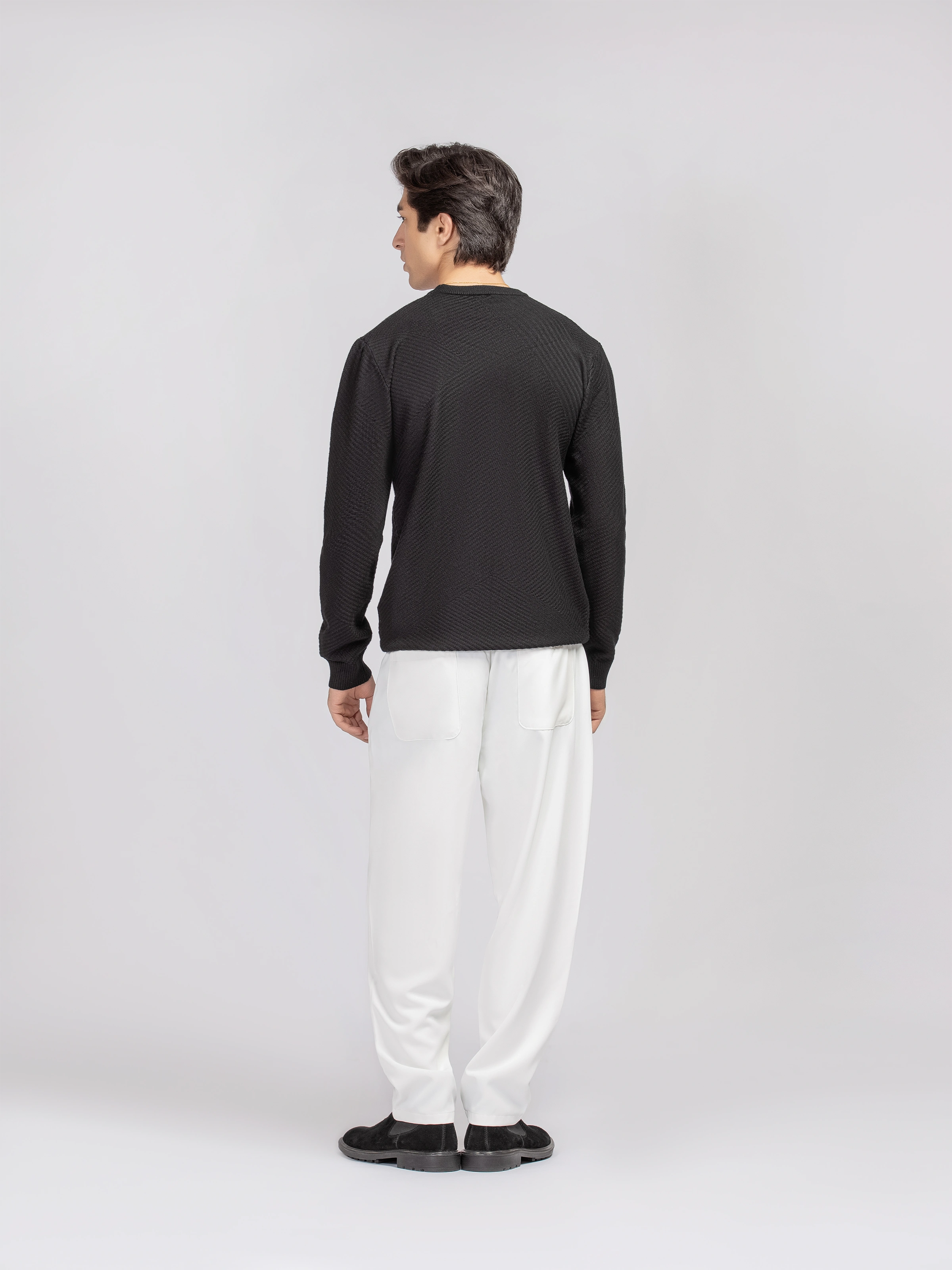 Textured Knitted Sweater - FMTSWT5-049