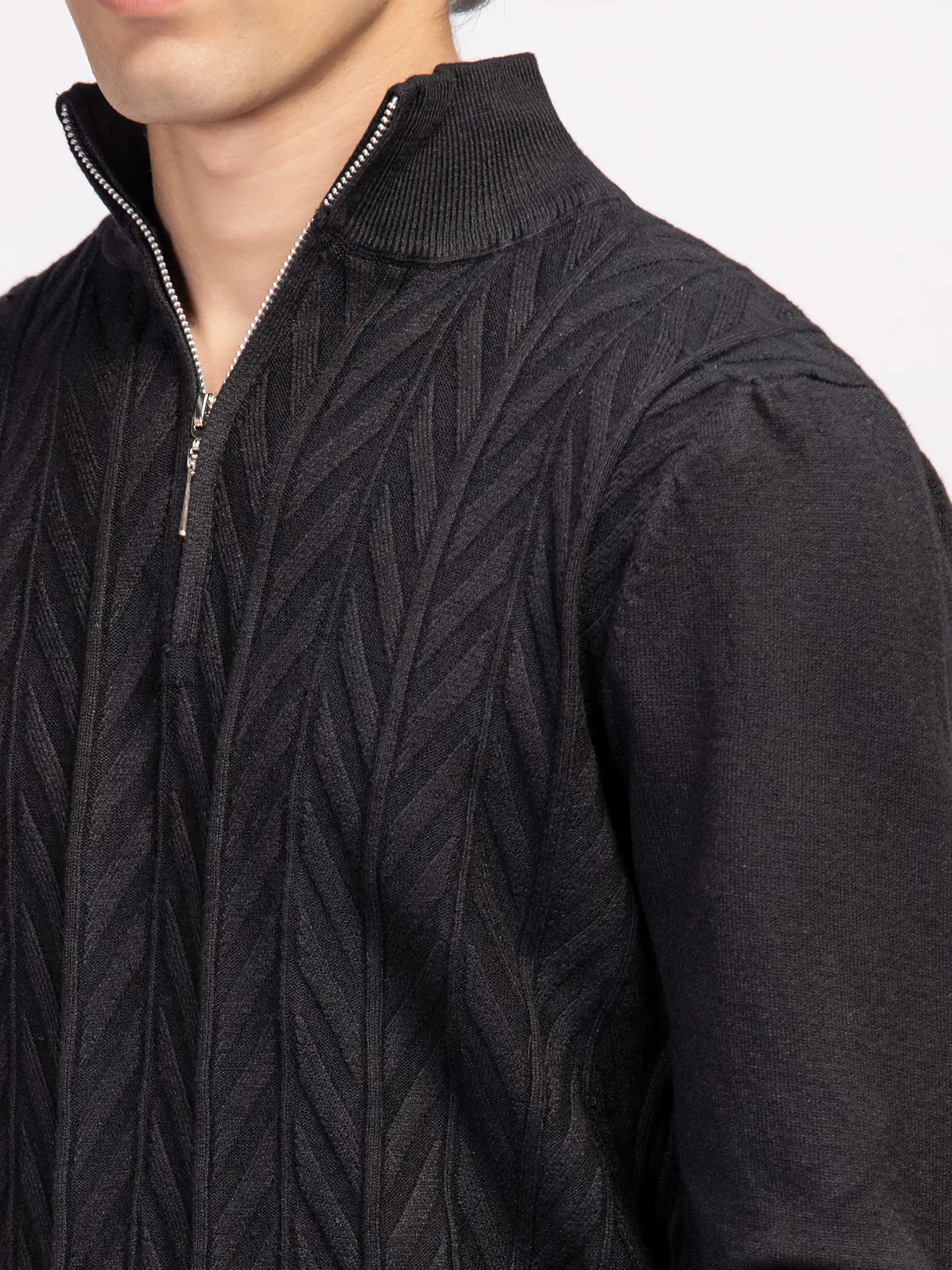 Zipper Polo Sweater - FMTSWT5-050