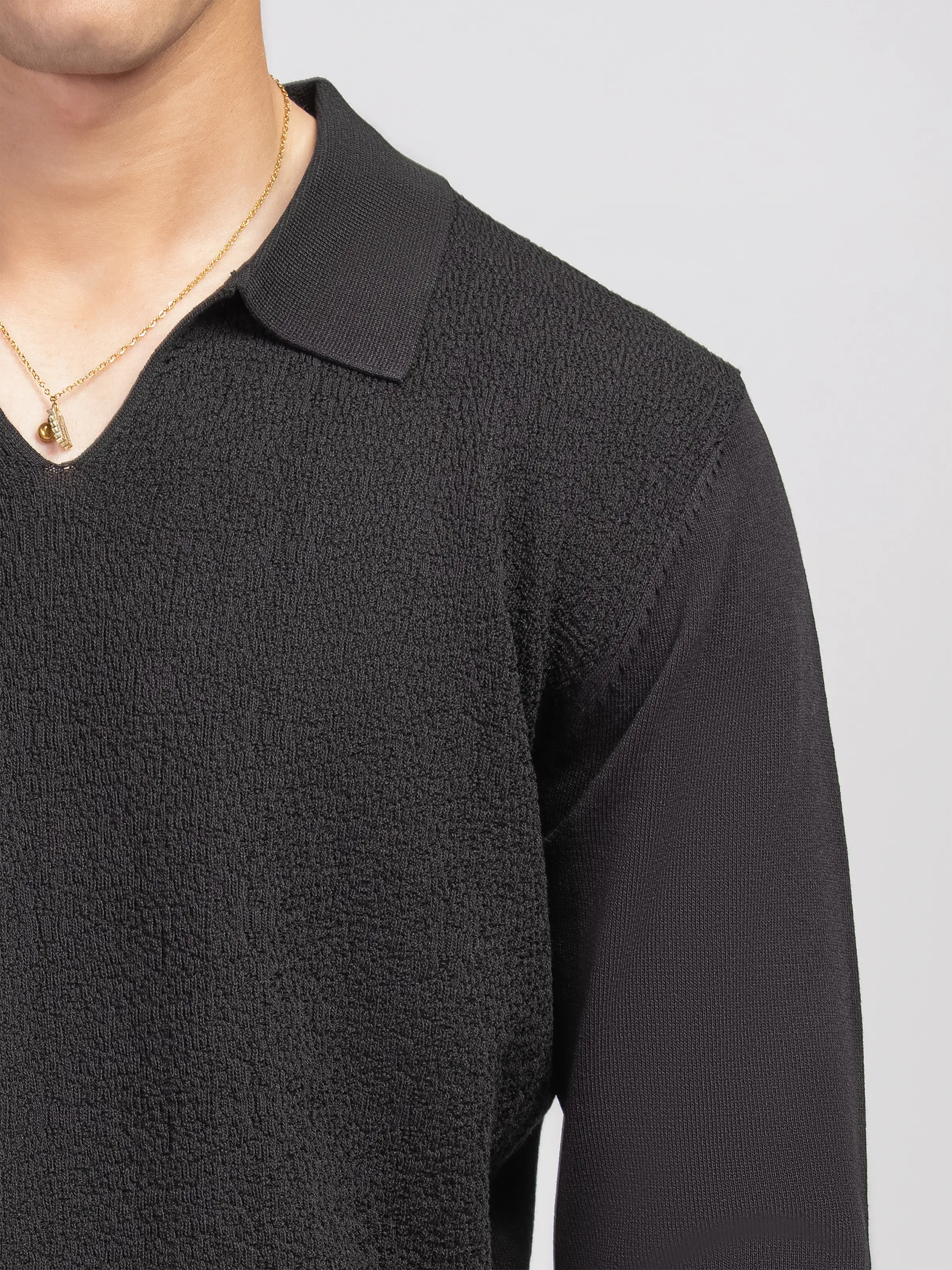 Knitted Polo Sweater - FMTSWT5-054