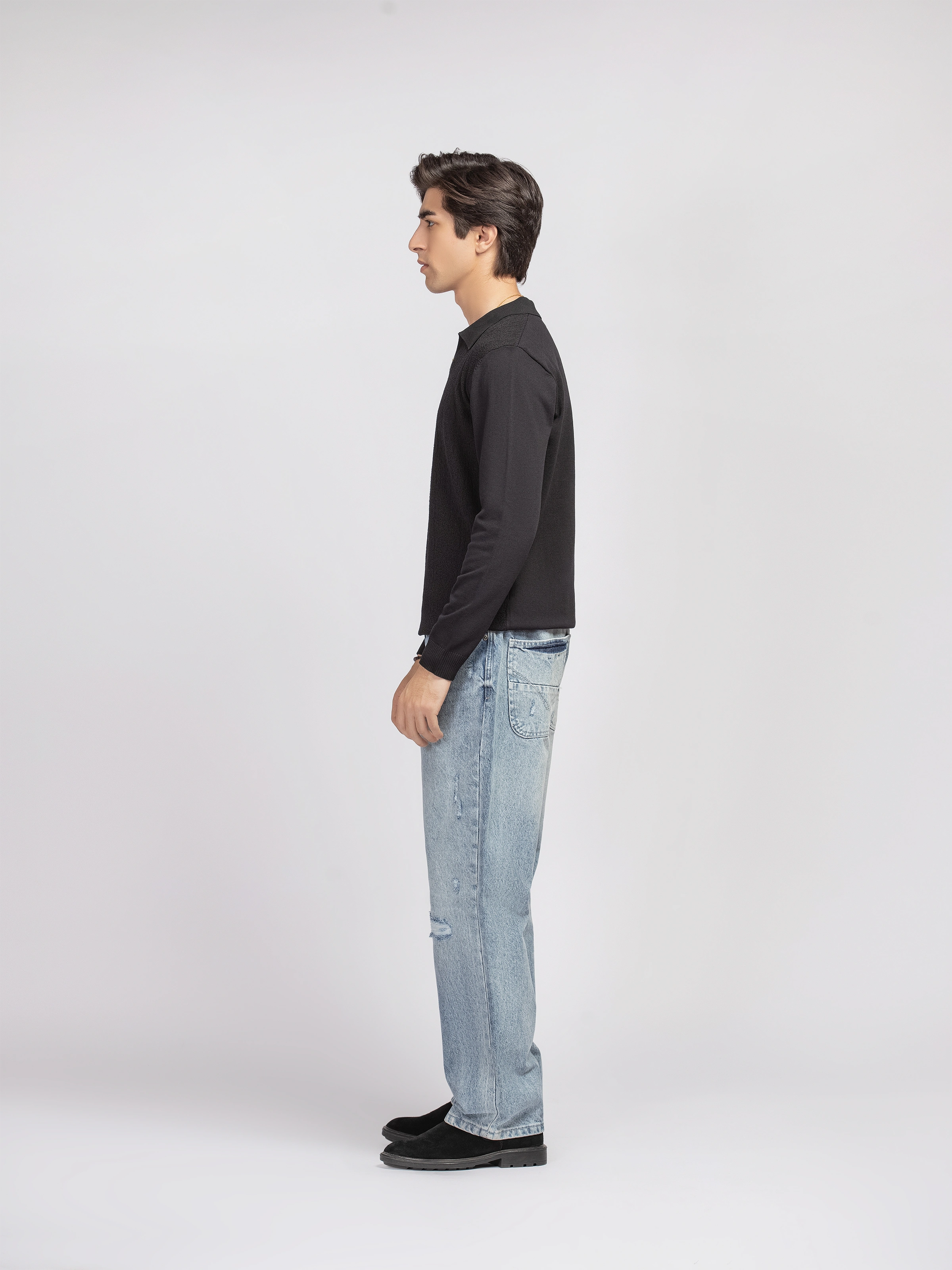 Knitted Polo Sweater - FMTSWT5-054