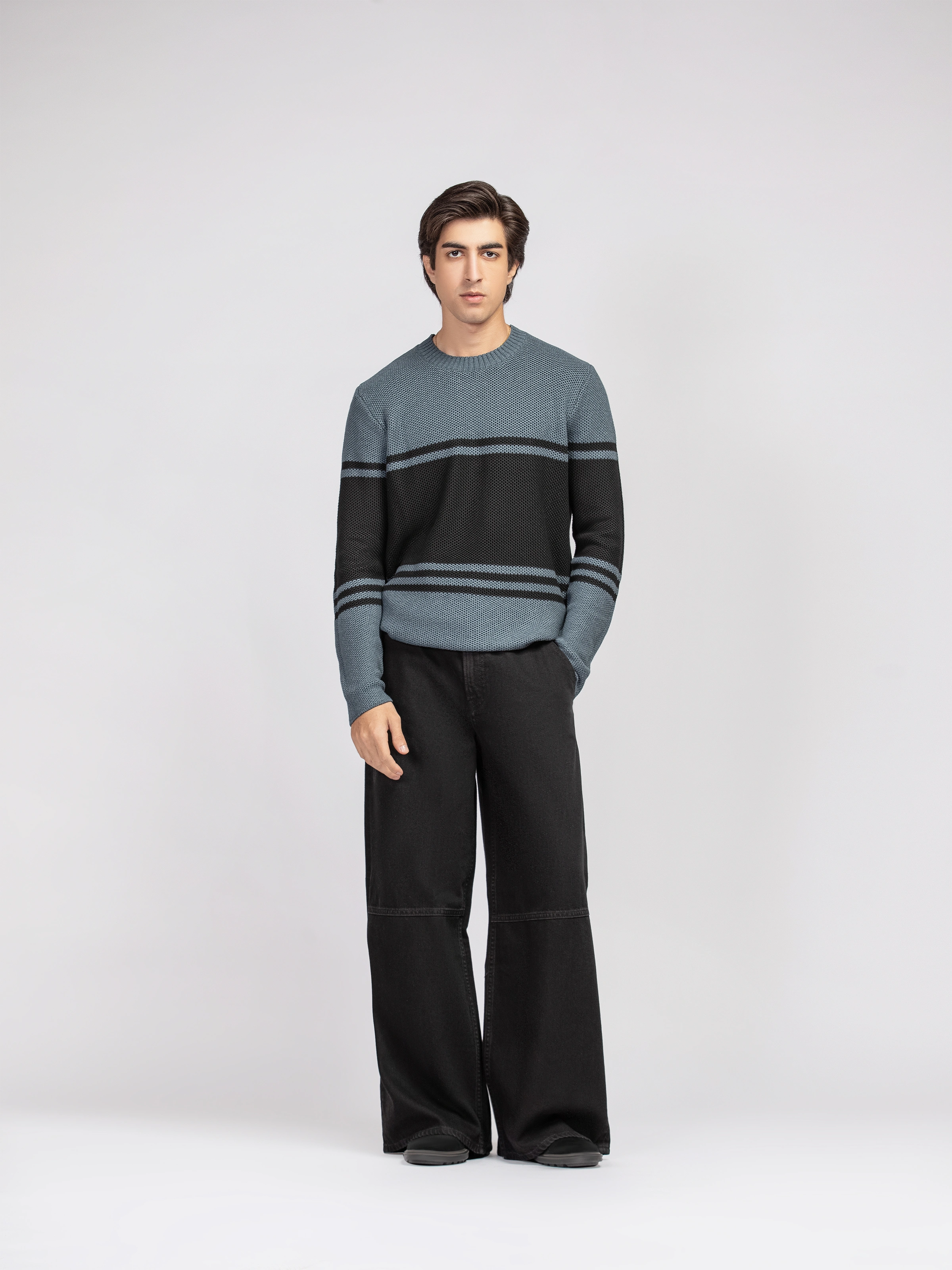 Striped Knitted Sweater - FMTSWT5-056