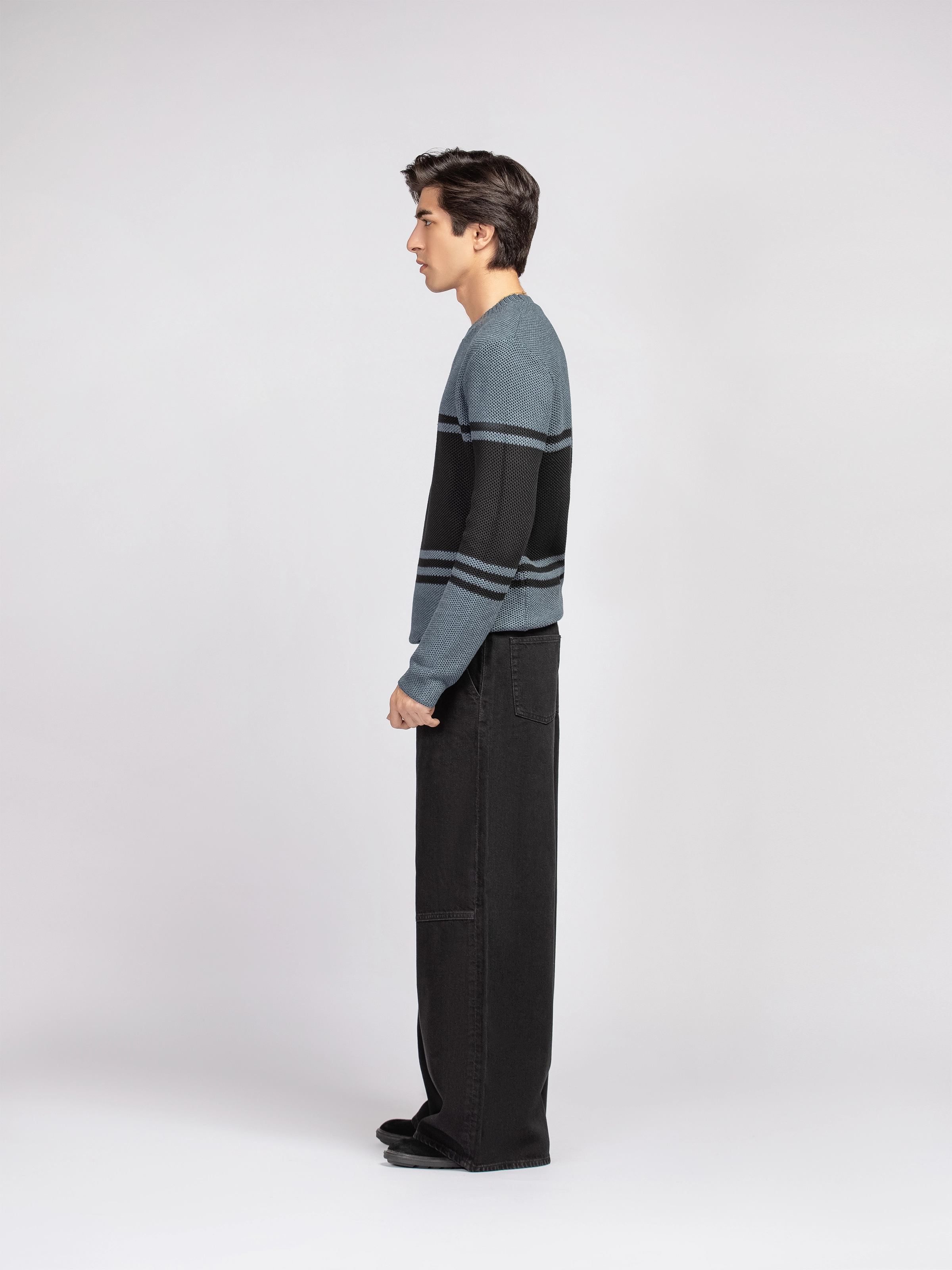 Striped Knitted Sweater - FMTSWT5-056