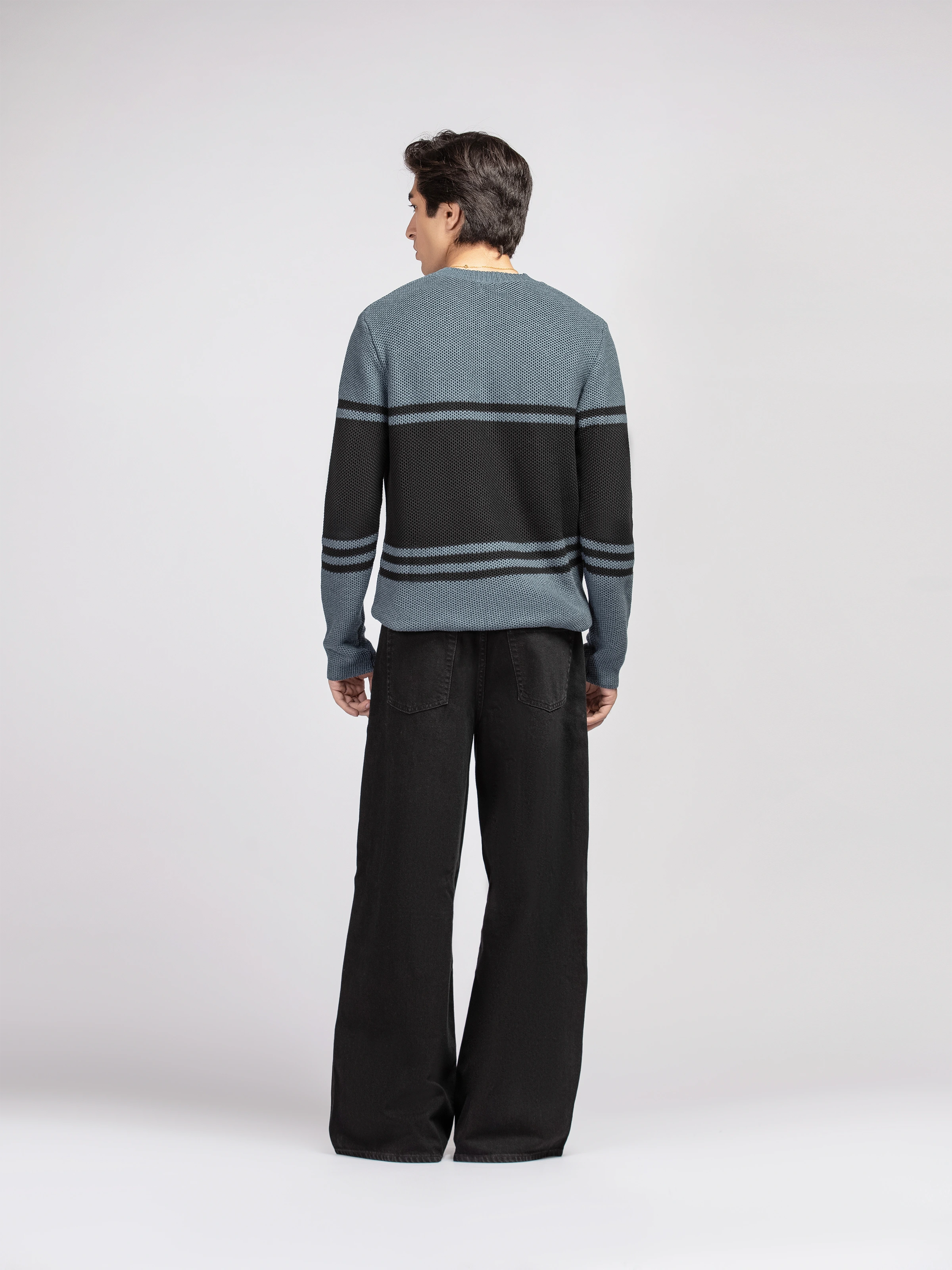 Striped Knitted Sweater - FMTSWT5-056