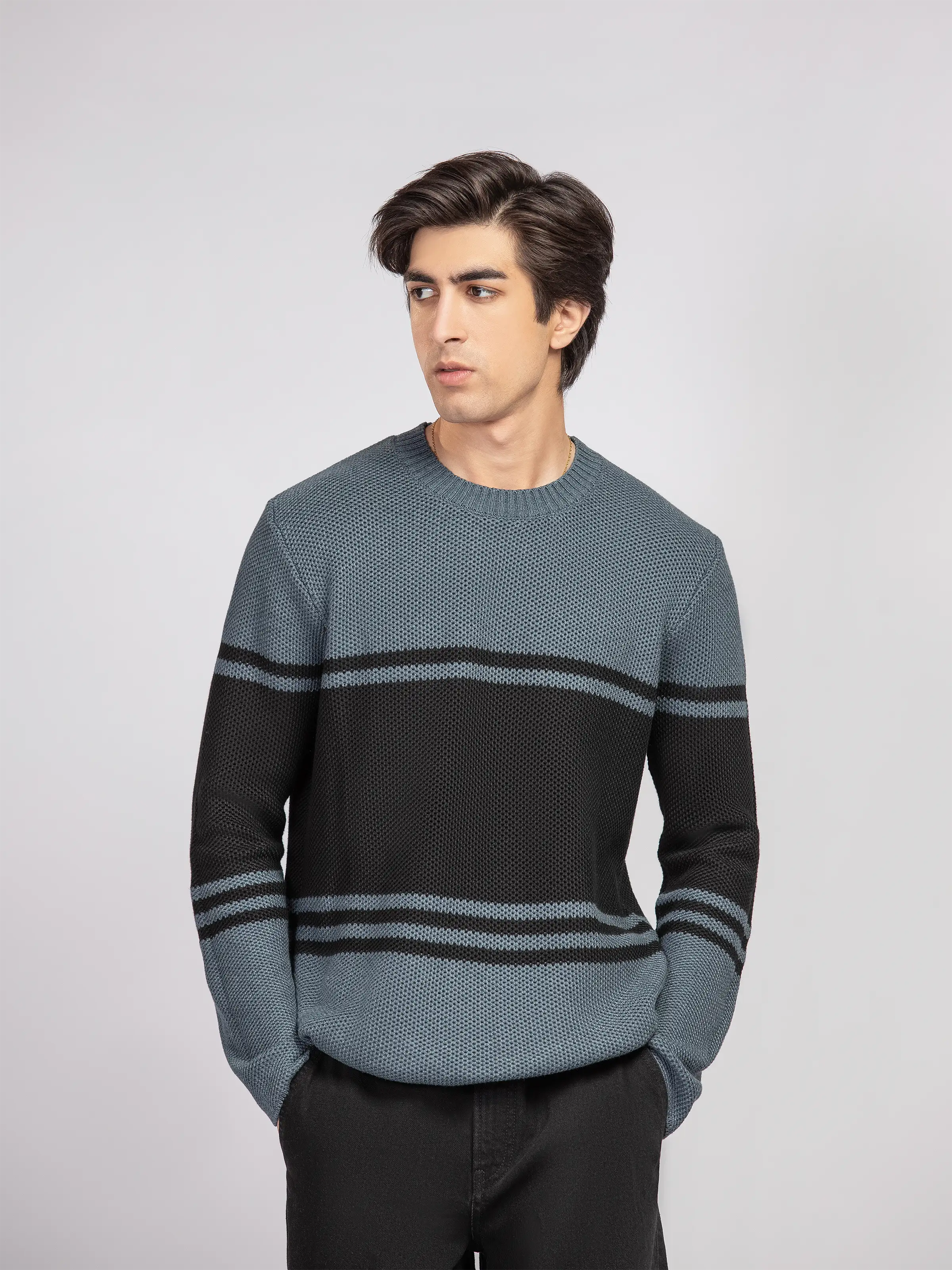 Striped Knitted Sweater - FMTSWT5-056