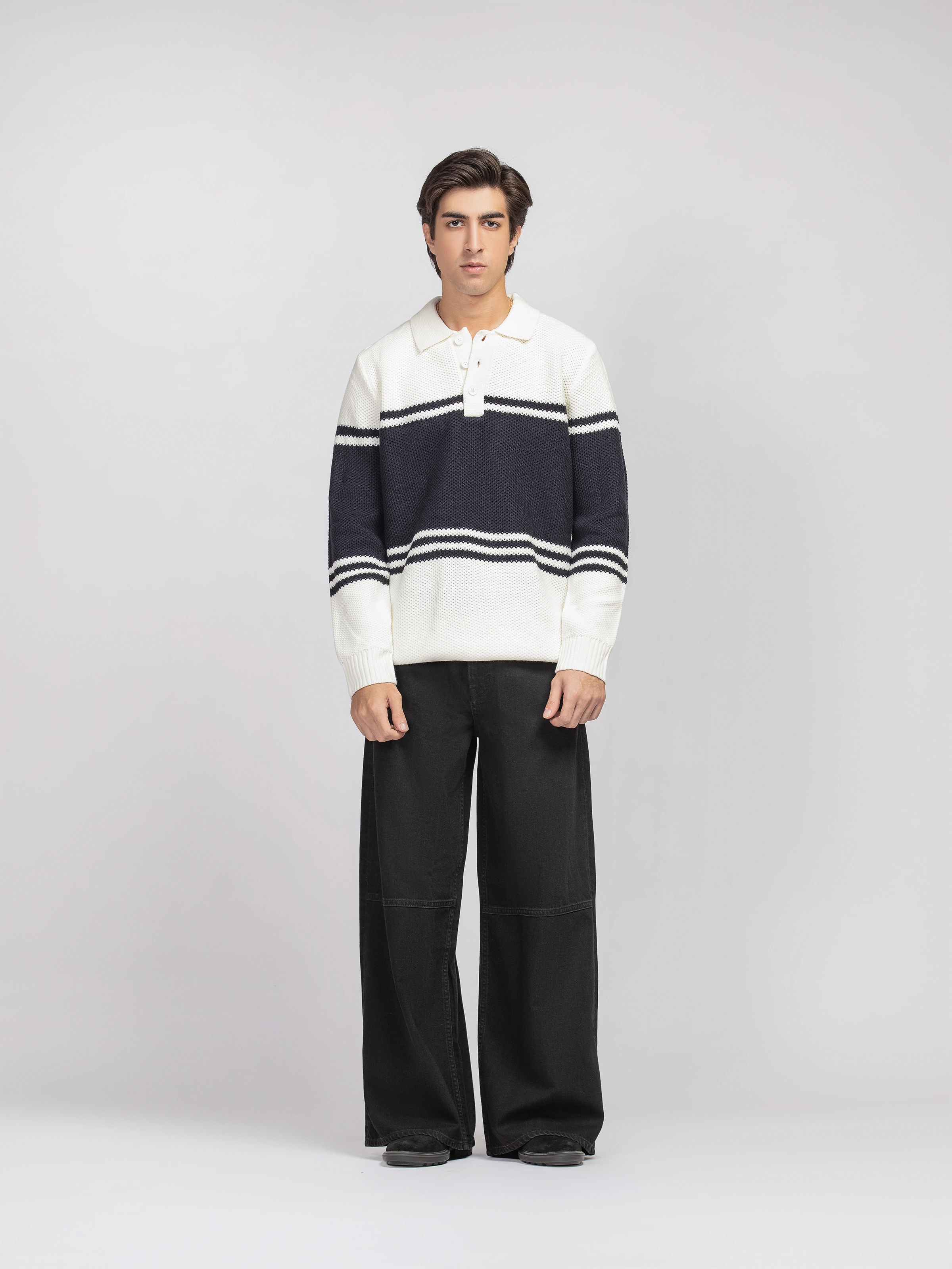 Striped Knitted Sweater - FMTSWT5-058