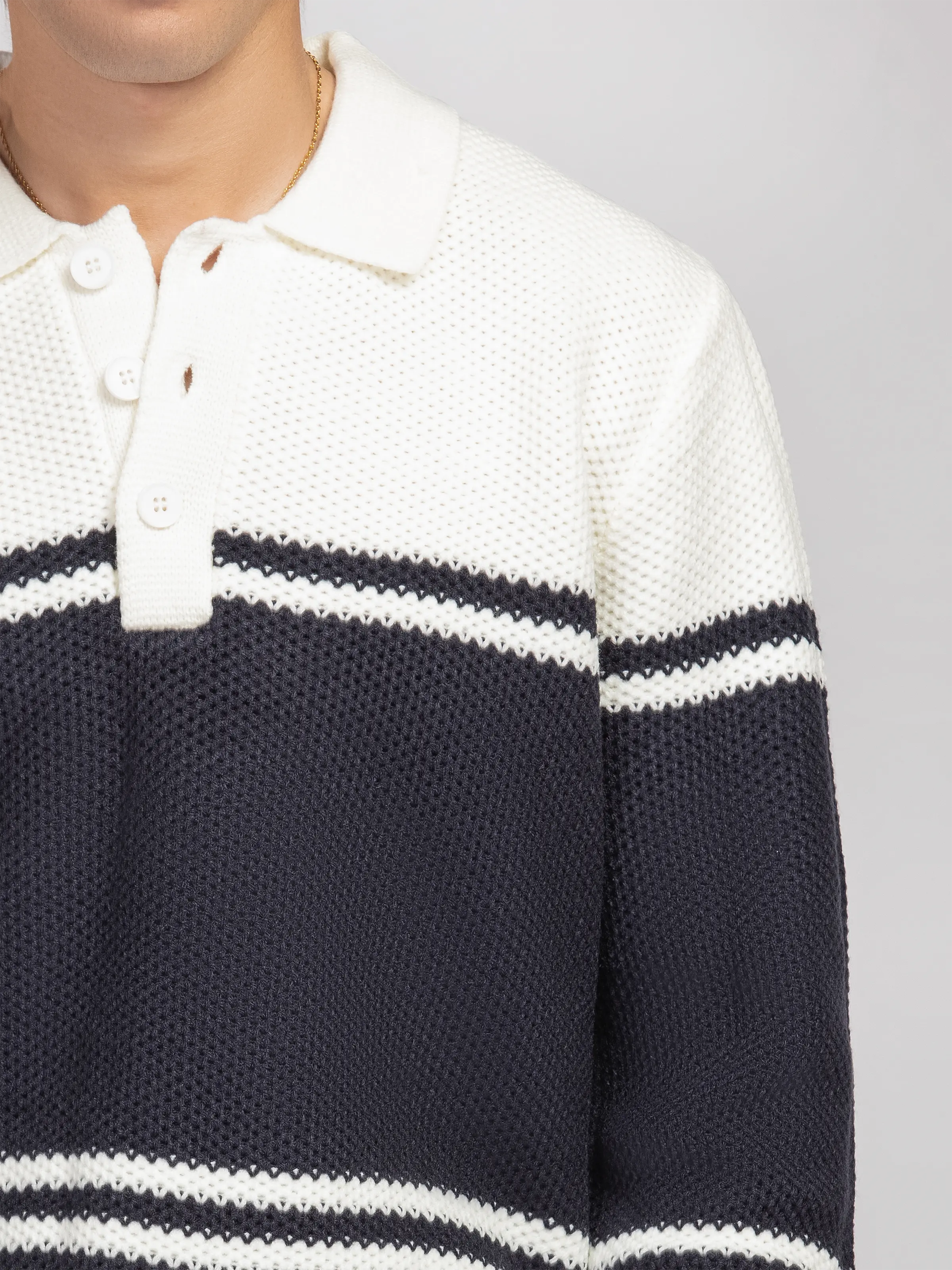 Striped Knitted Sweater - FMTSWT5-058