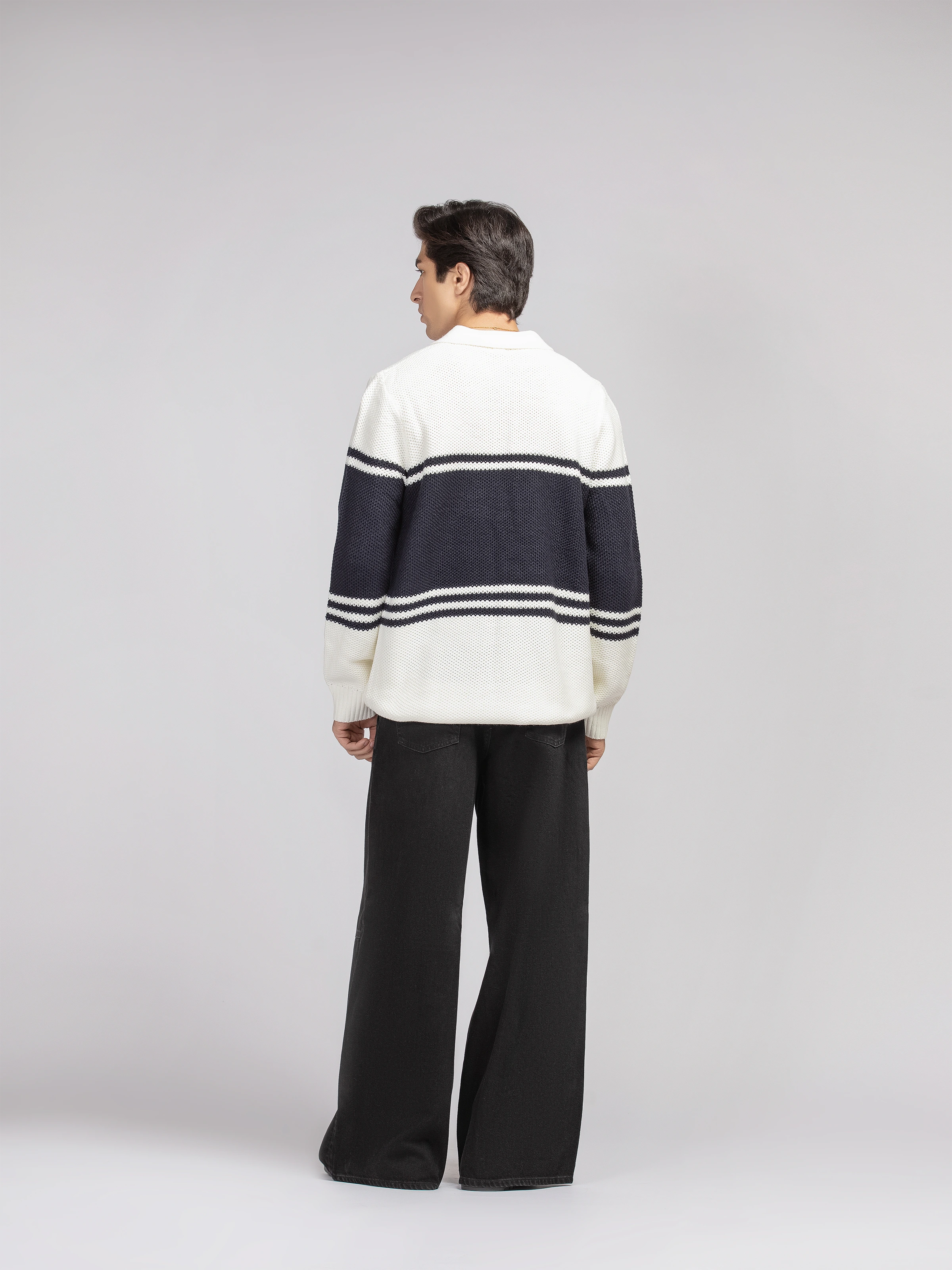 Striped Knitted Sweater - FMTSWT5-058