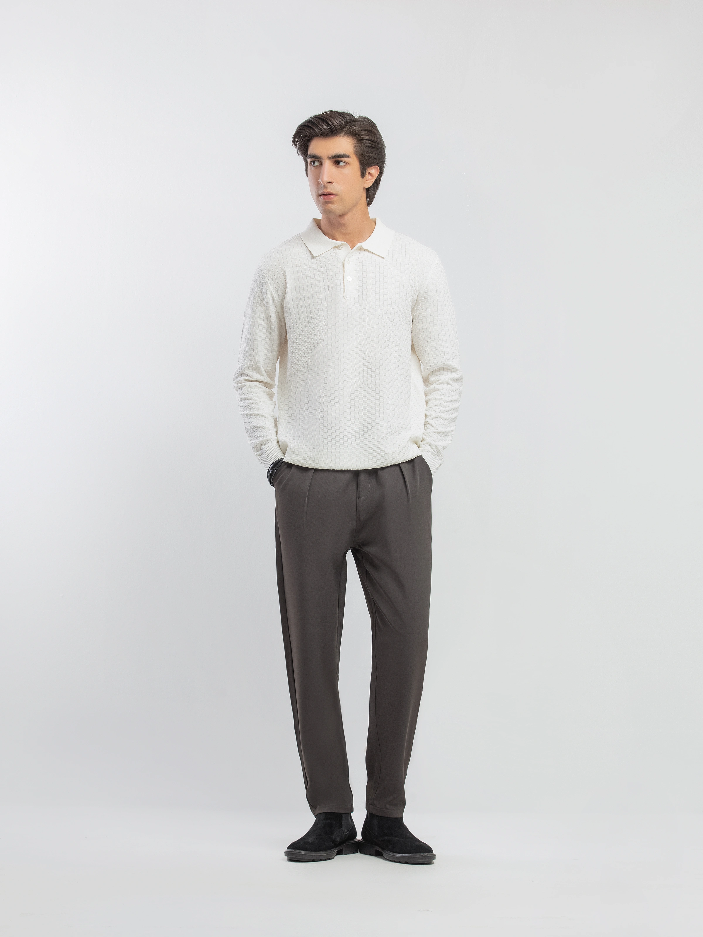 Basketweave Knitted Sweater - FMTSWT5-059