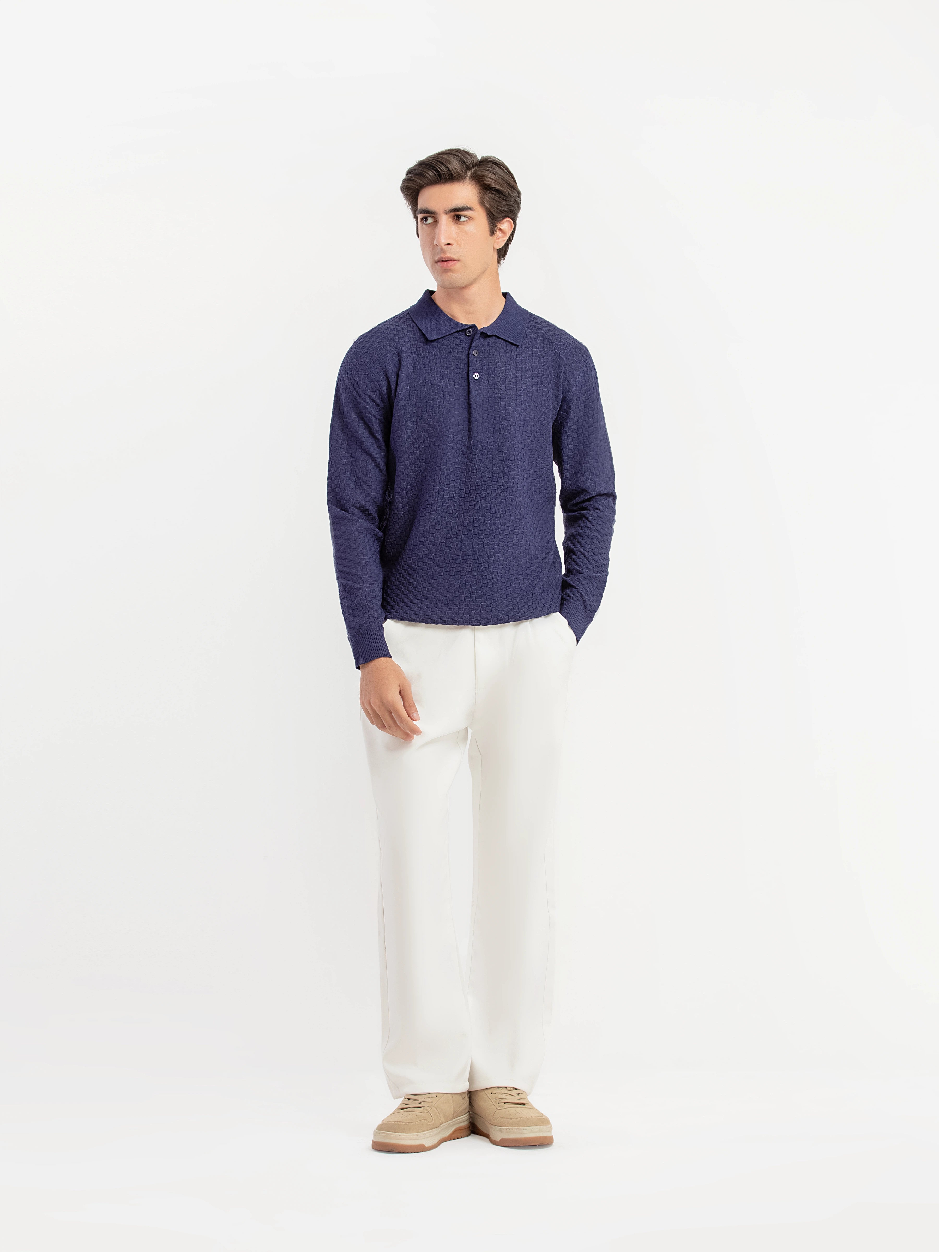 Basketweave Knitted Sweater - FMTSWT5-060