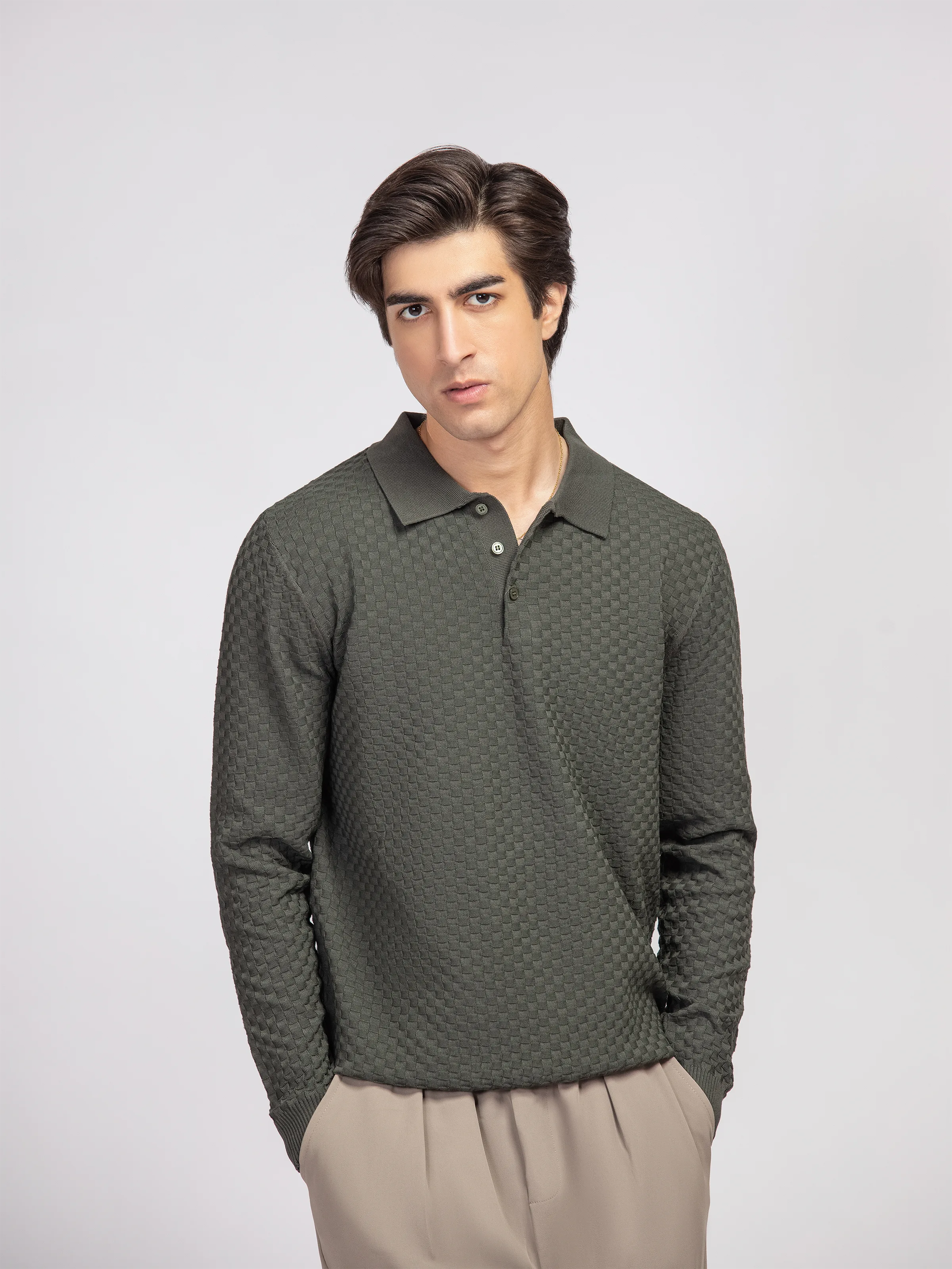 Basketweave Knitted Sweater - FMTSWT5-062