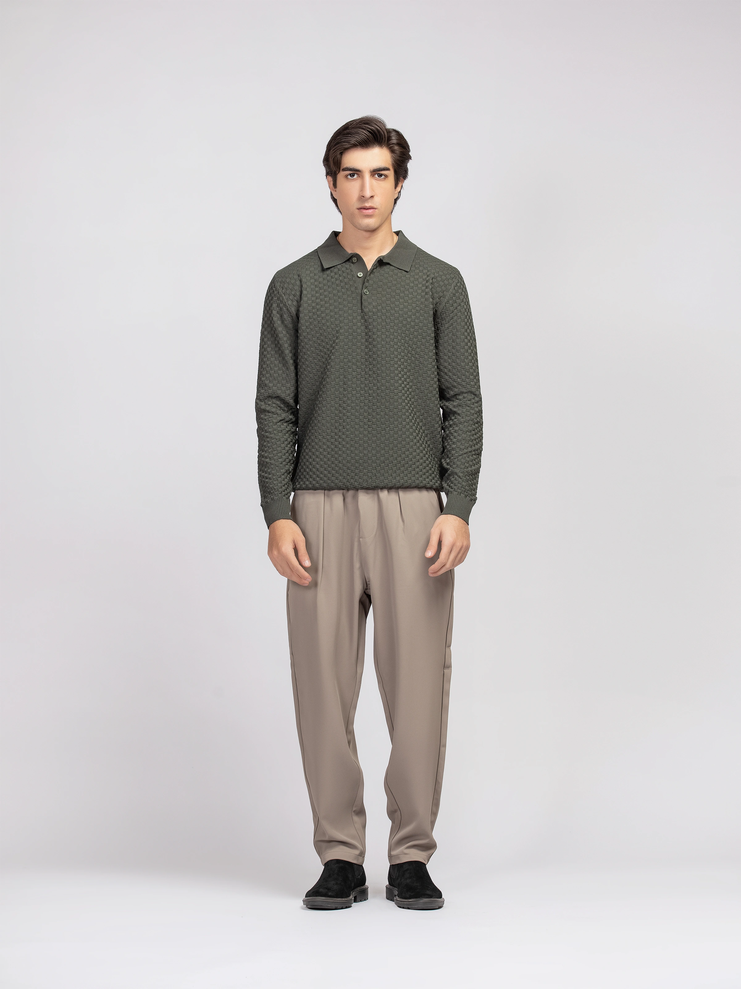 Basketweave Knitted Sweater - FMTSWT5-062