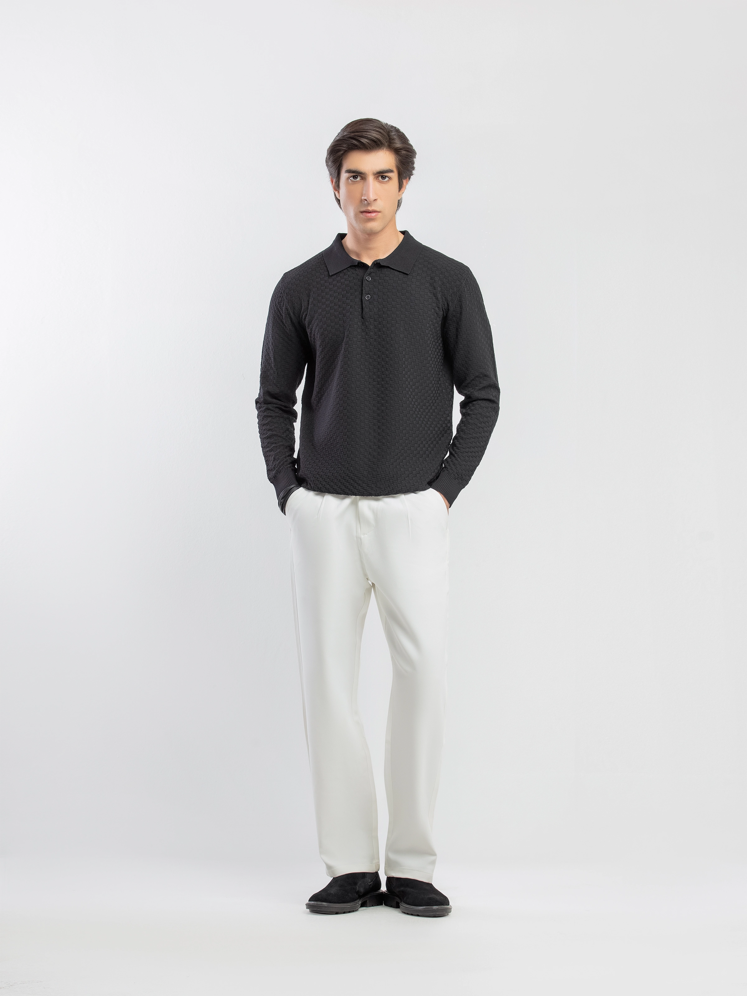 Basketweave Knitted Sweater - FMTSWT5-063