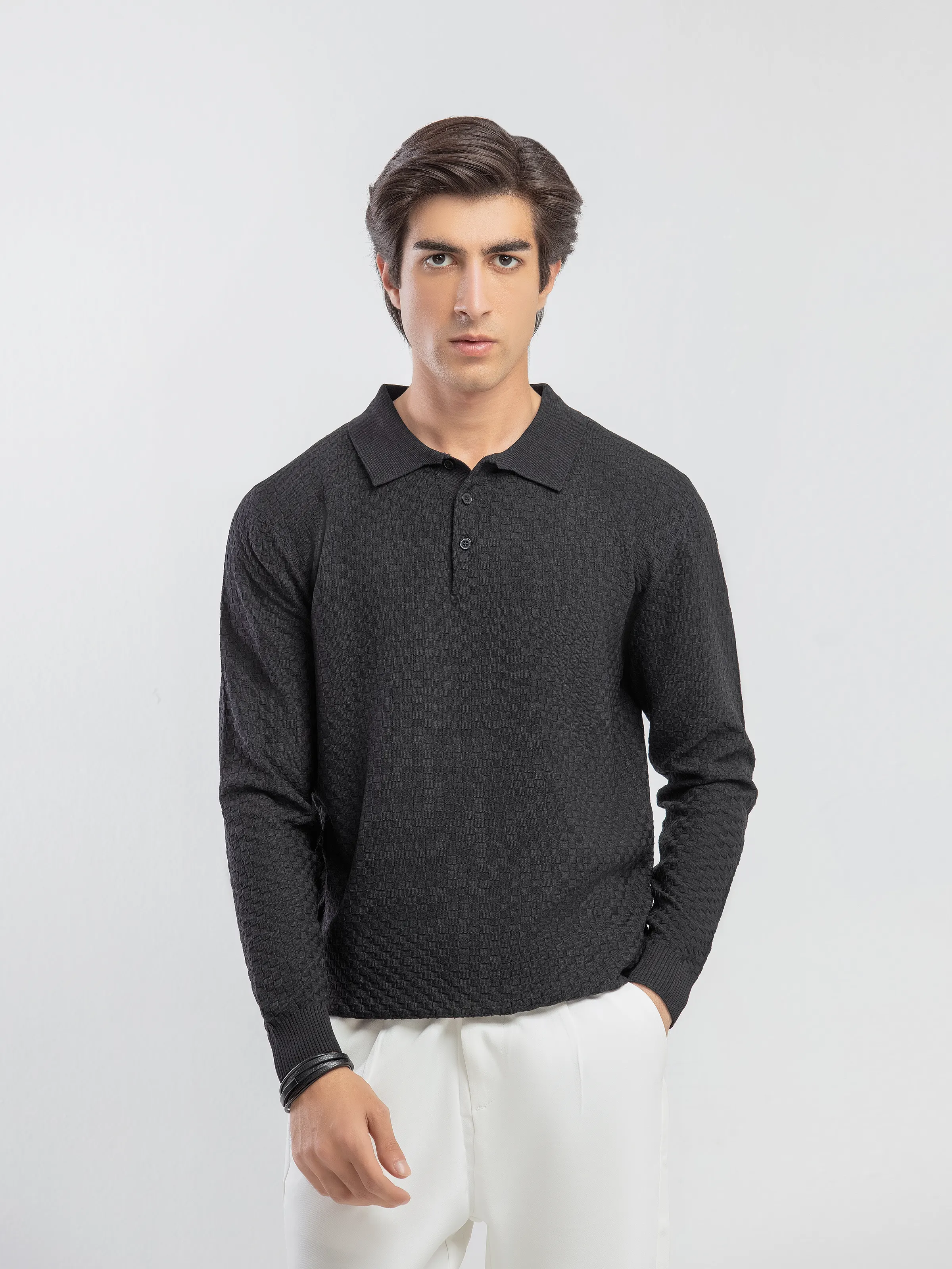 Basketweave Knitted Sweater - FMTSWT5-063