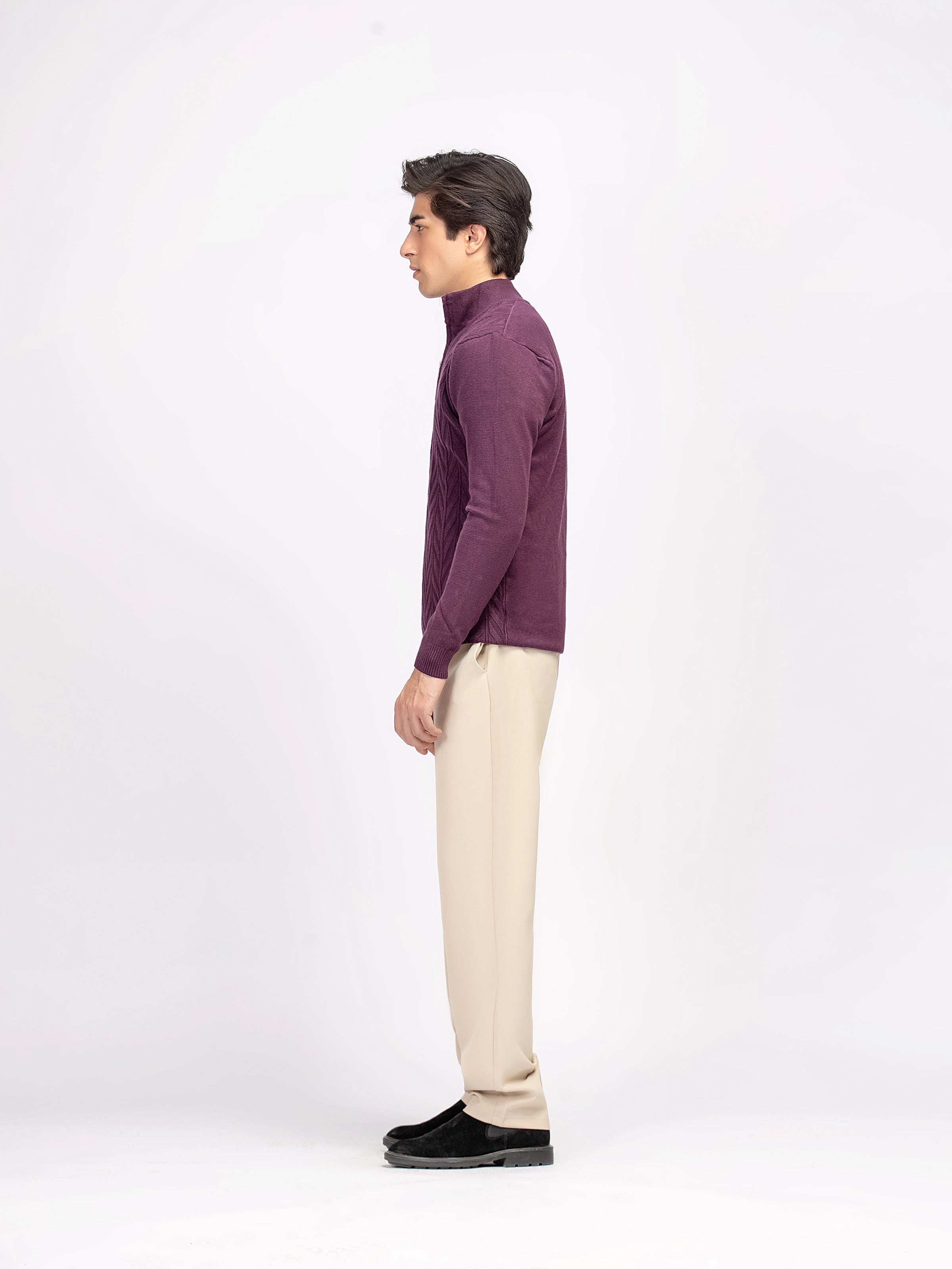 Zipper Polo Sweater - FMTSWT5-068