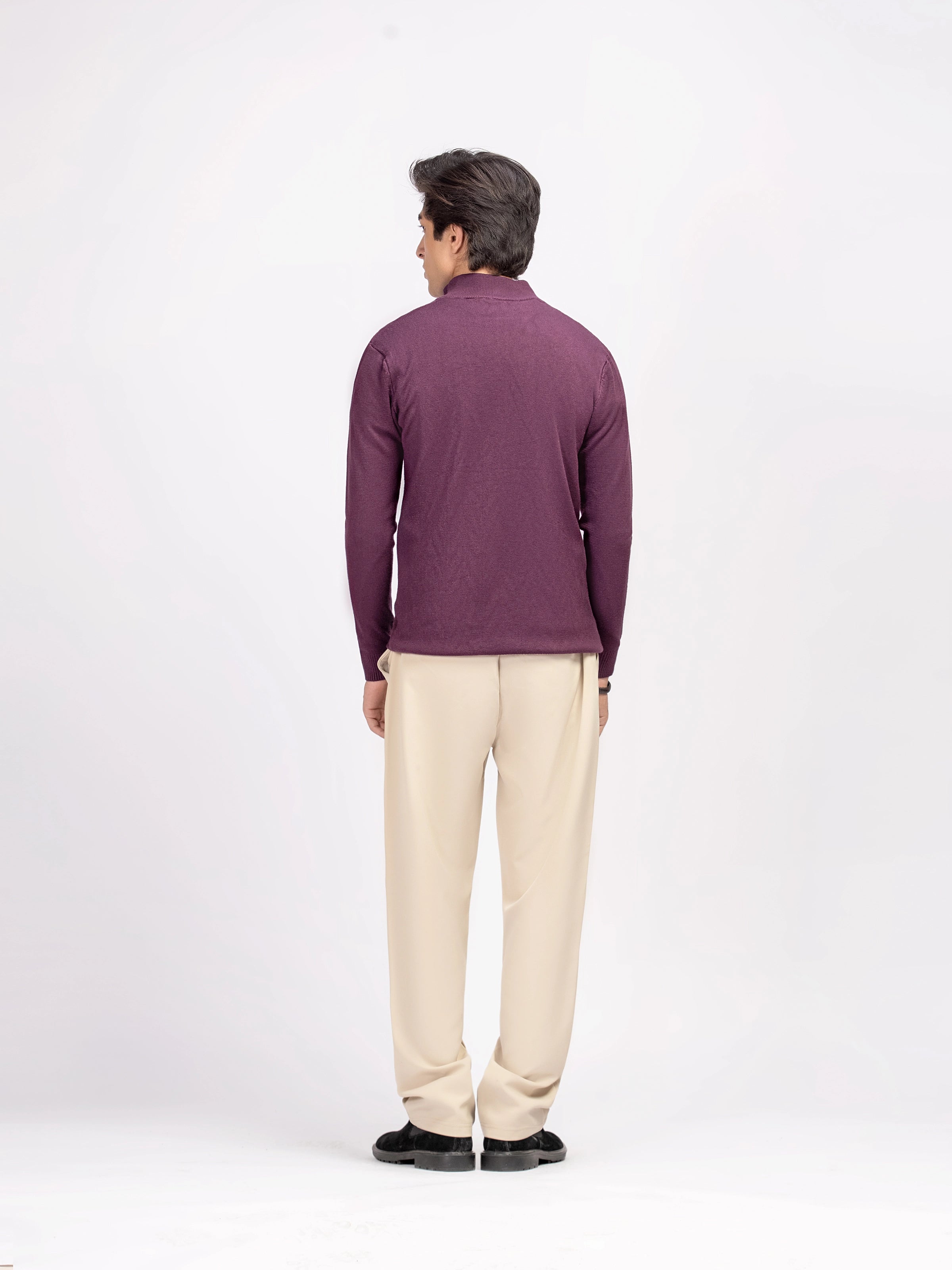 Zipper Polo Sweater - FMTSWT5-068