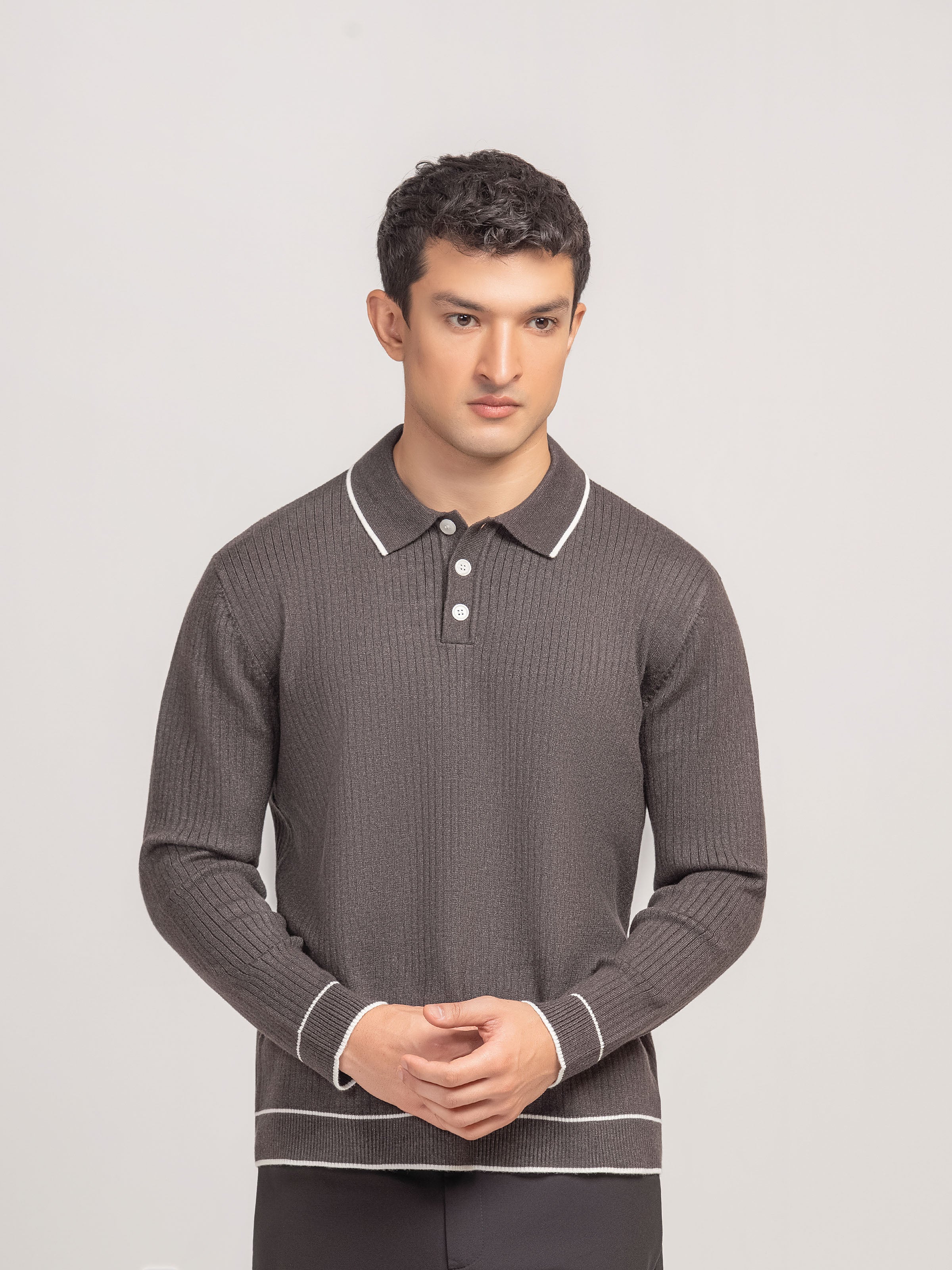 Regular Fit Knitted Sweater Polo - FMTSWT5-072