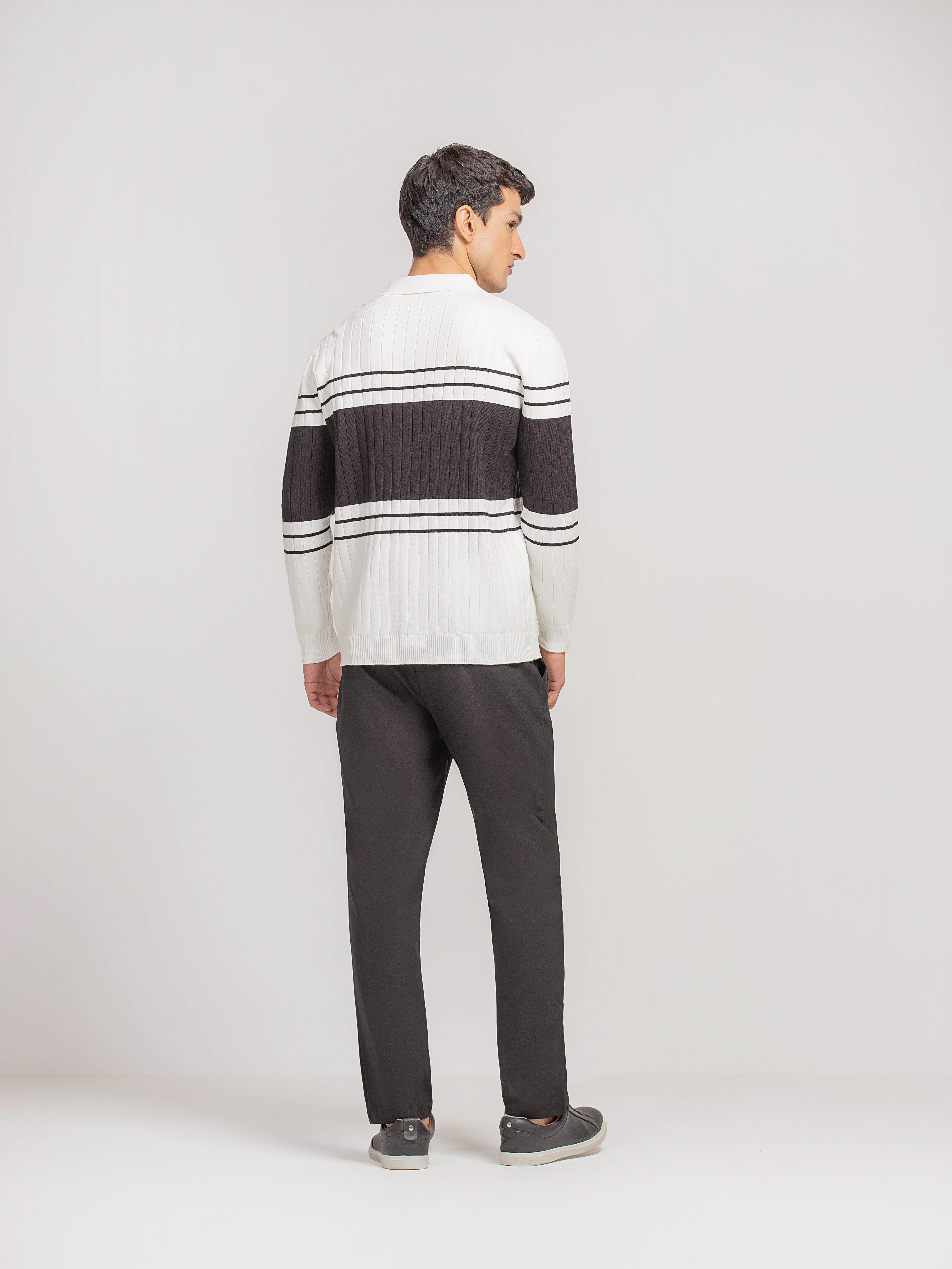 Striped Knitted Sweater Polo - FMTSWT5-074